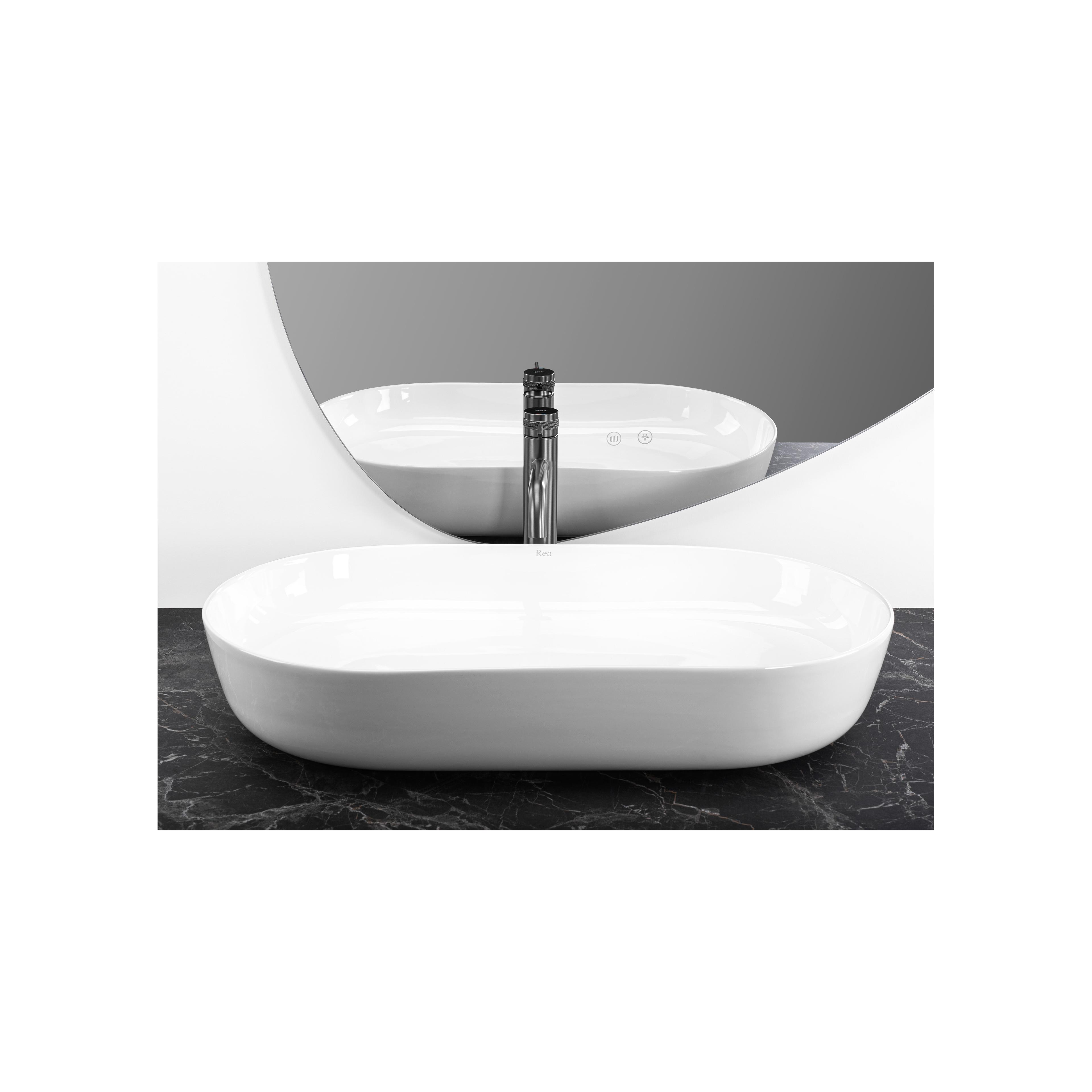Umywalka nablatowa Rea Cleo 71 White