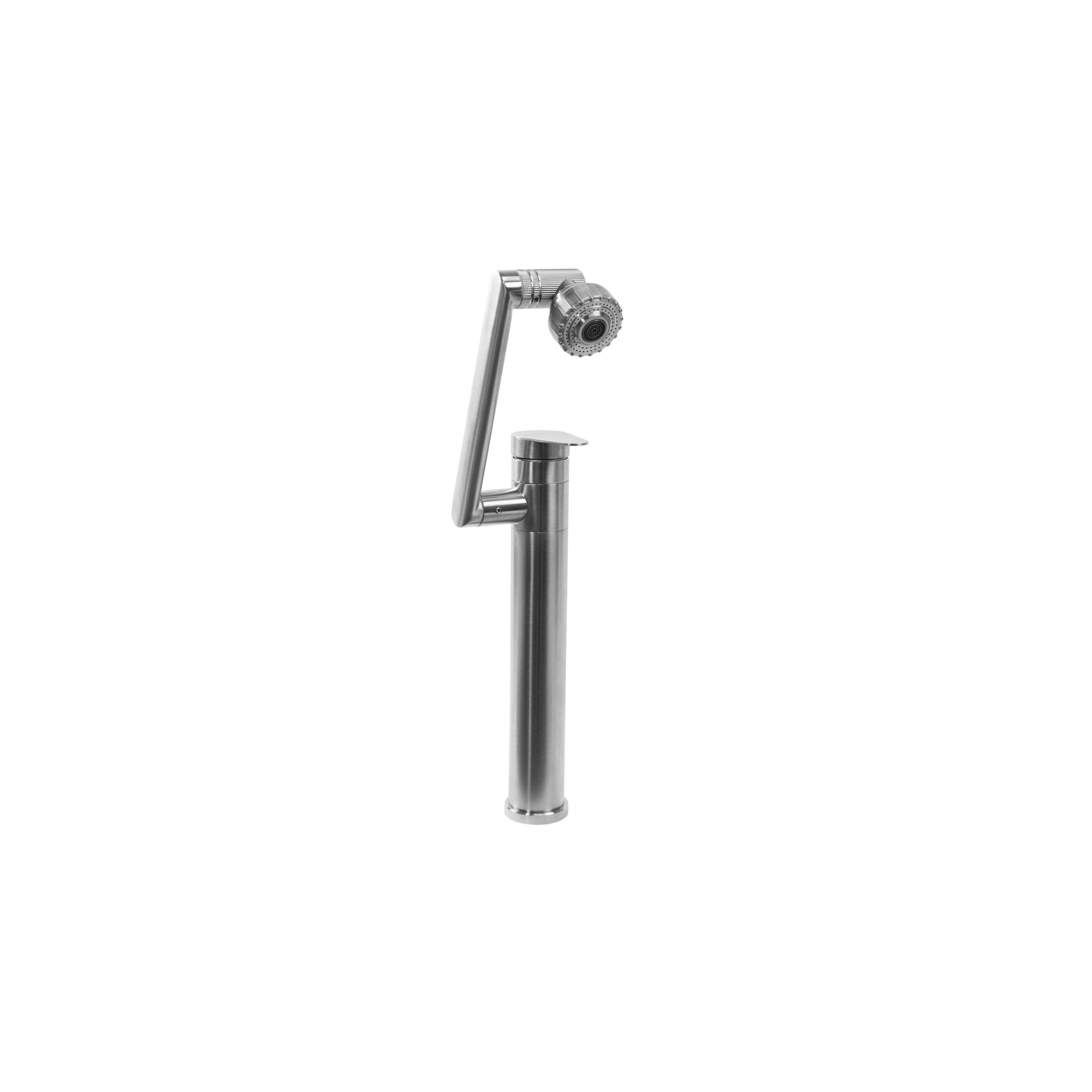 Robinet de salle de bain Rea PACO Nickel Brush INOX High