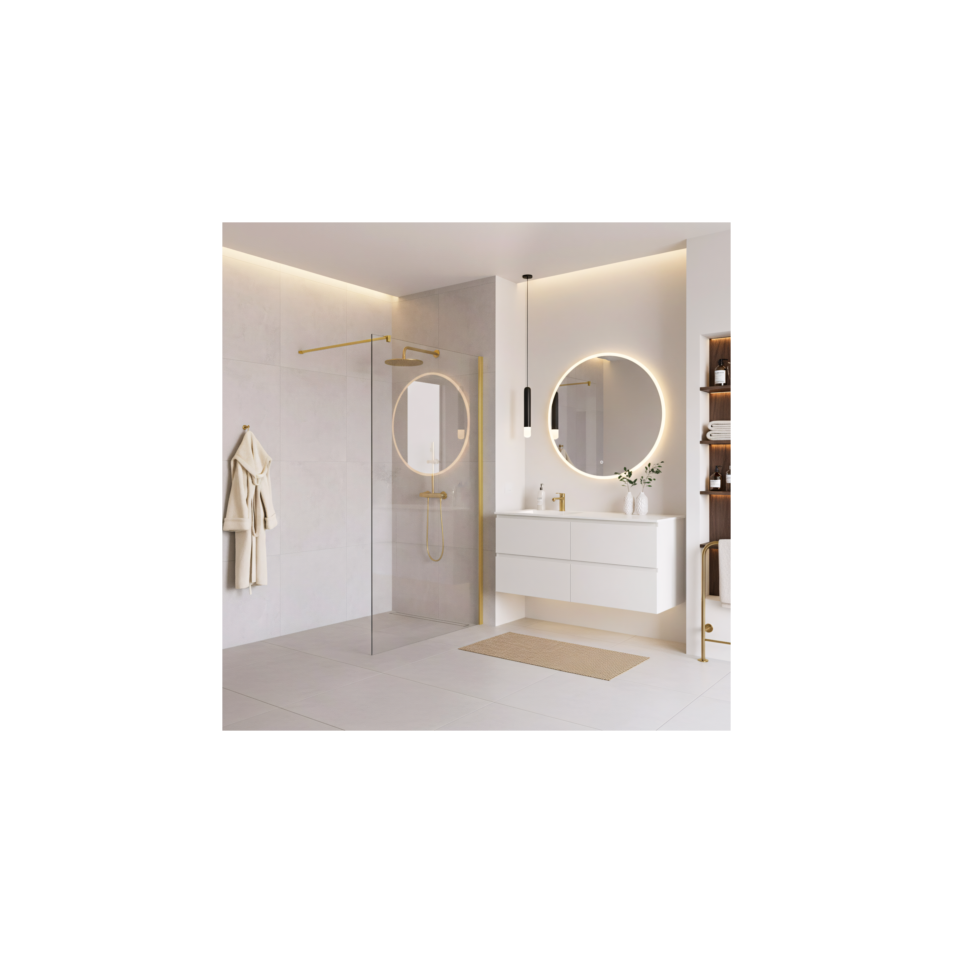 Paroi de douche Rea Flexi Transparent / Gold 80
