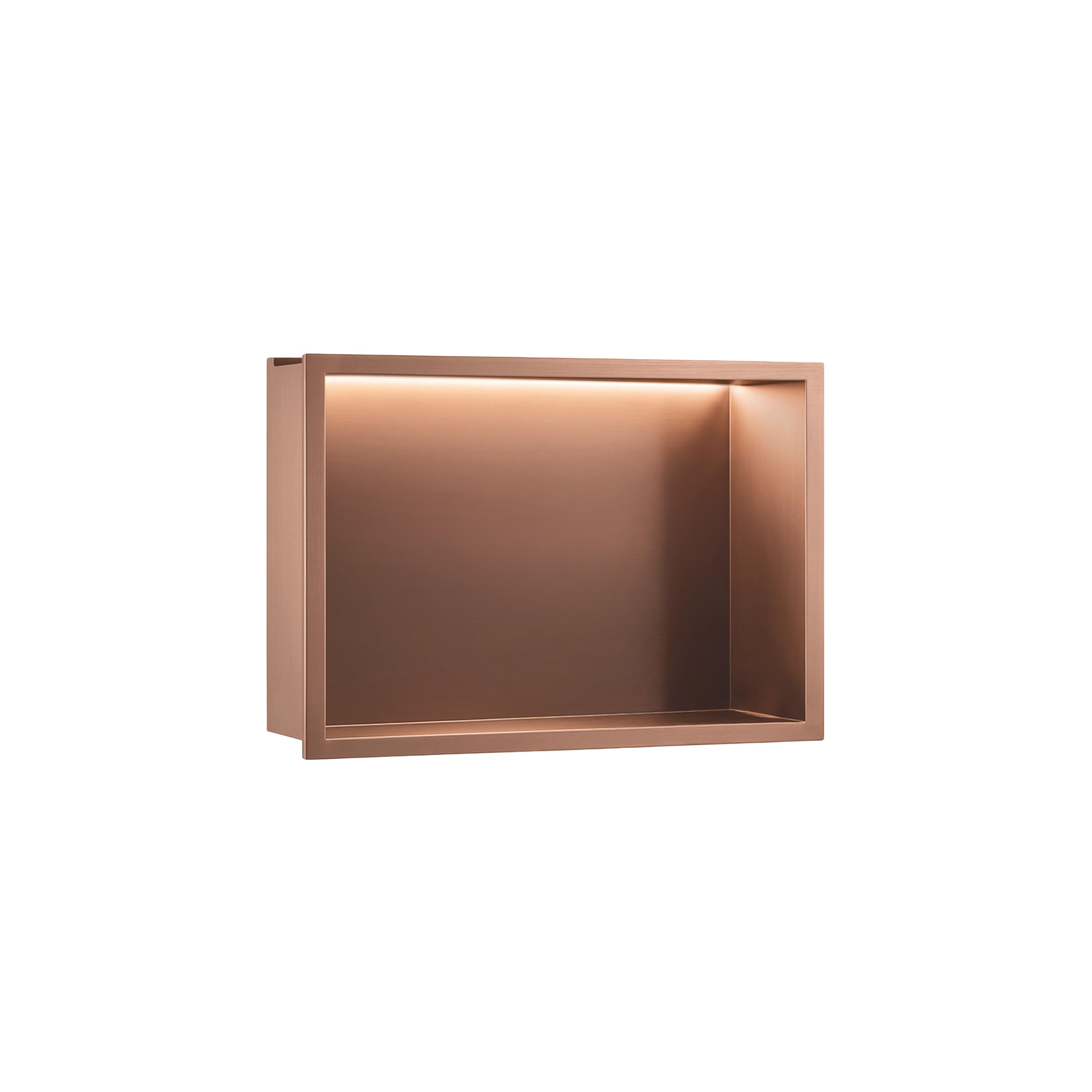 UGRADBENA KUPAONSKA POLICA LED 30x45 brush copper
