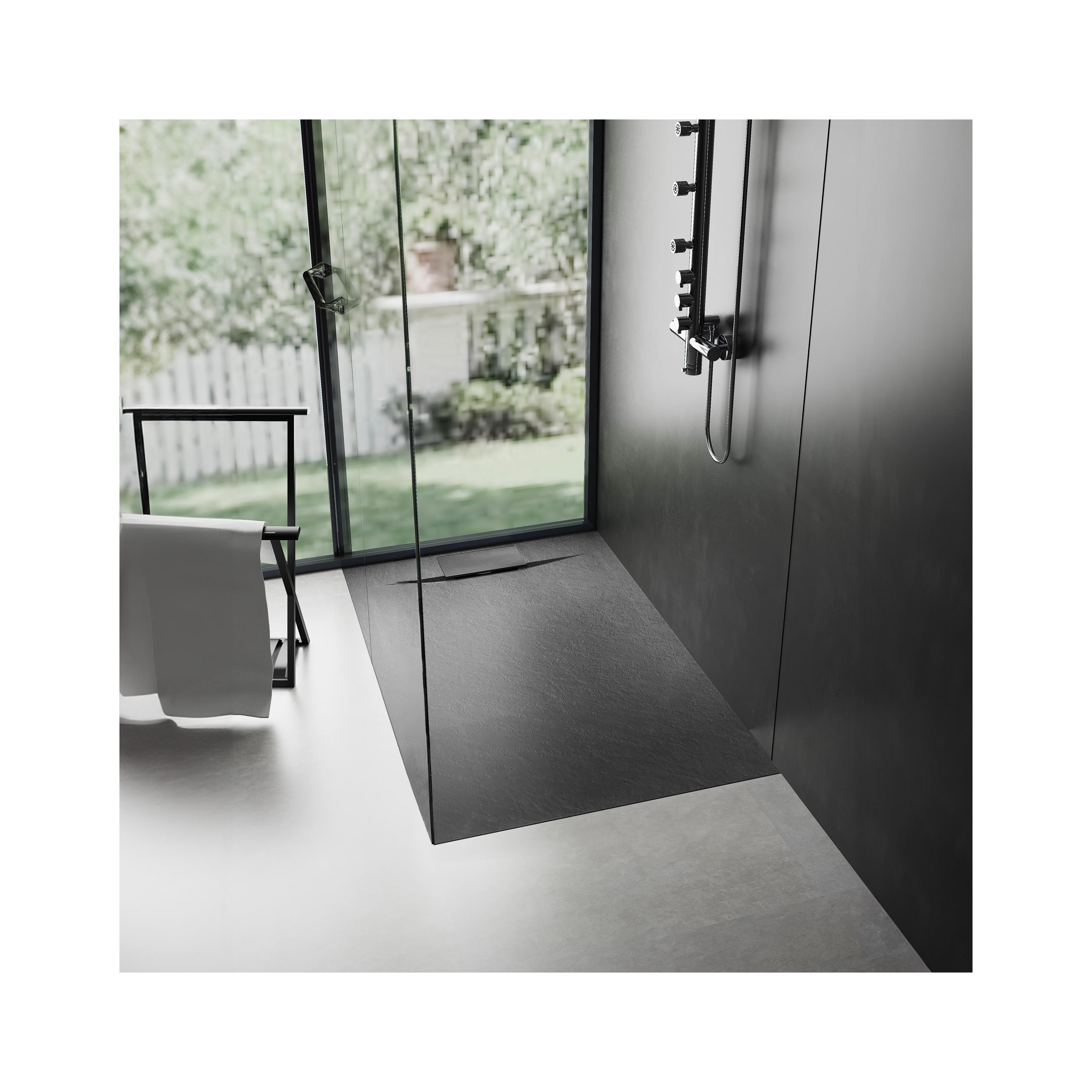 Plato de ducha Bazalt Black 90x120