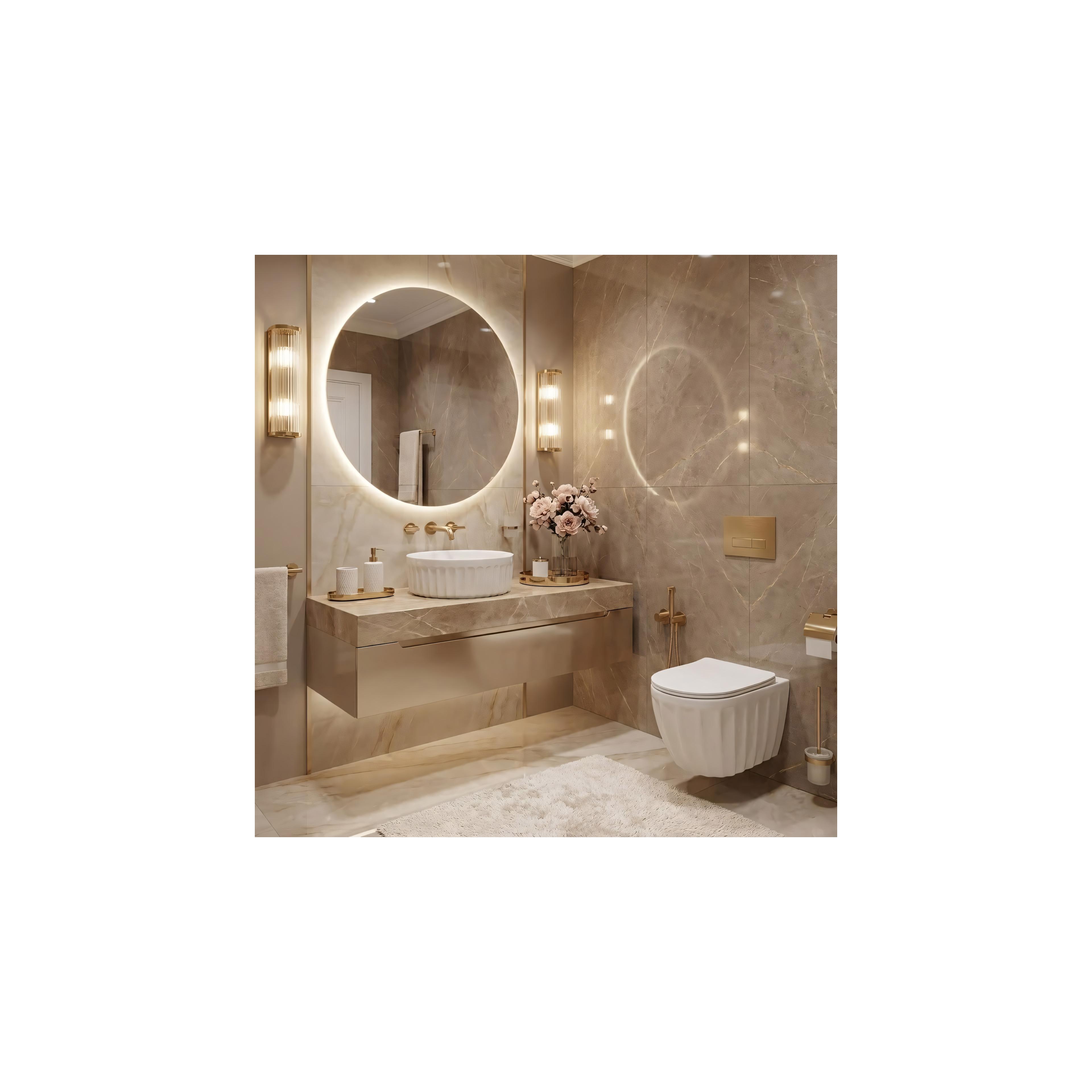 Ensemble : Cuvette WC suspendue + Lavabo à poser Rea Duo White