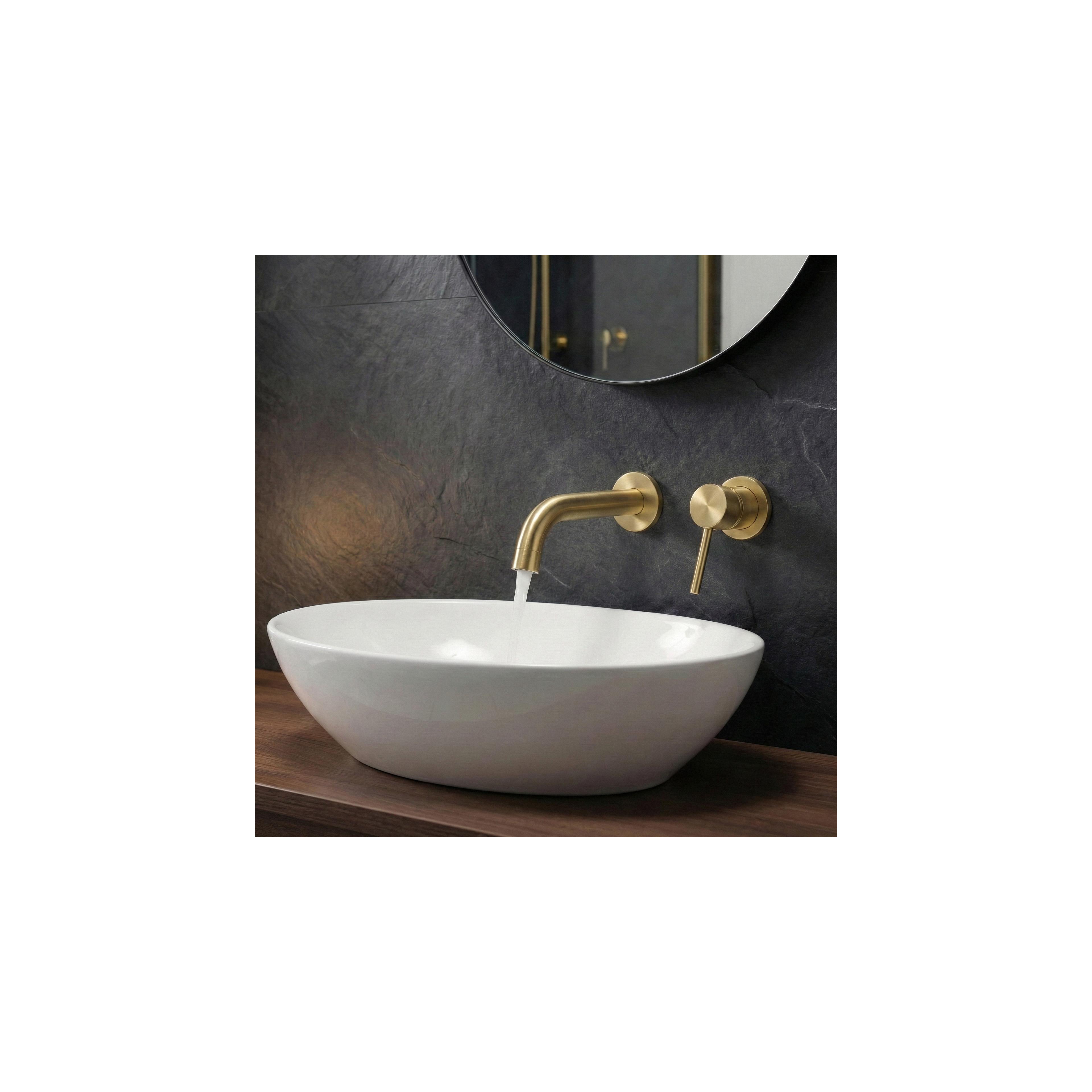 Bec pour mitigeur encastré Rea Lungo 20 cm Matt Gold