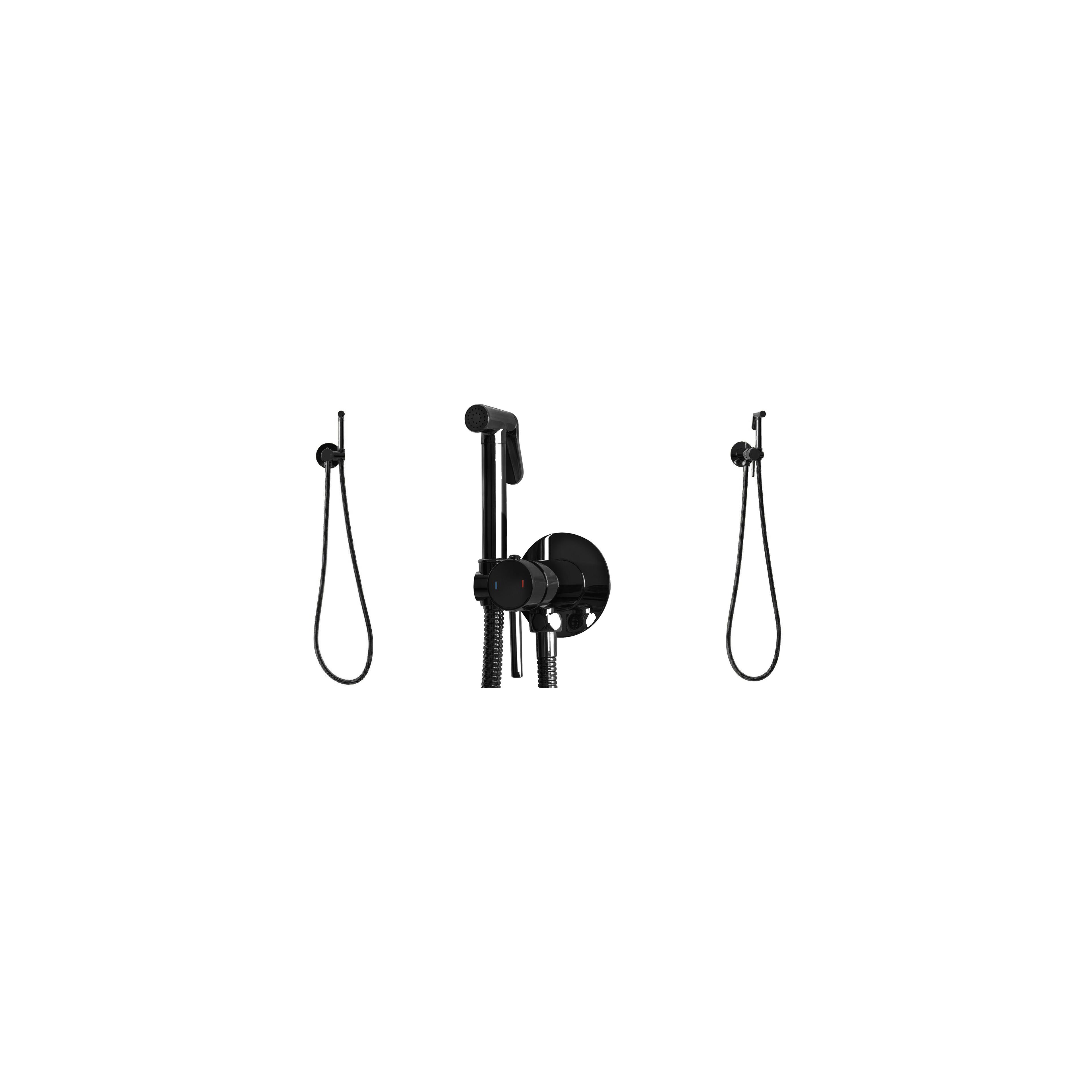 Miješalica za bide Loop Black Metallic