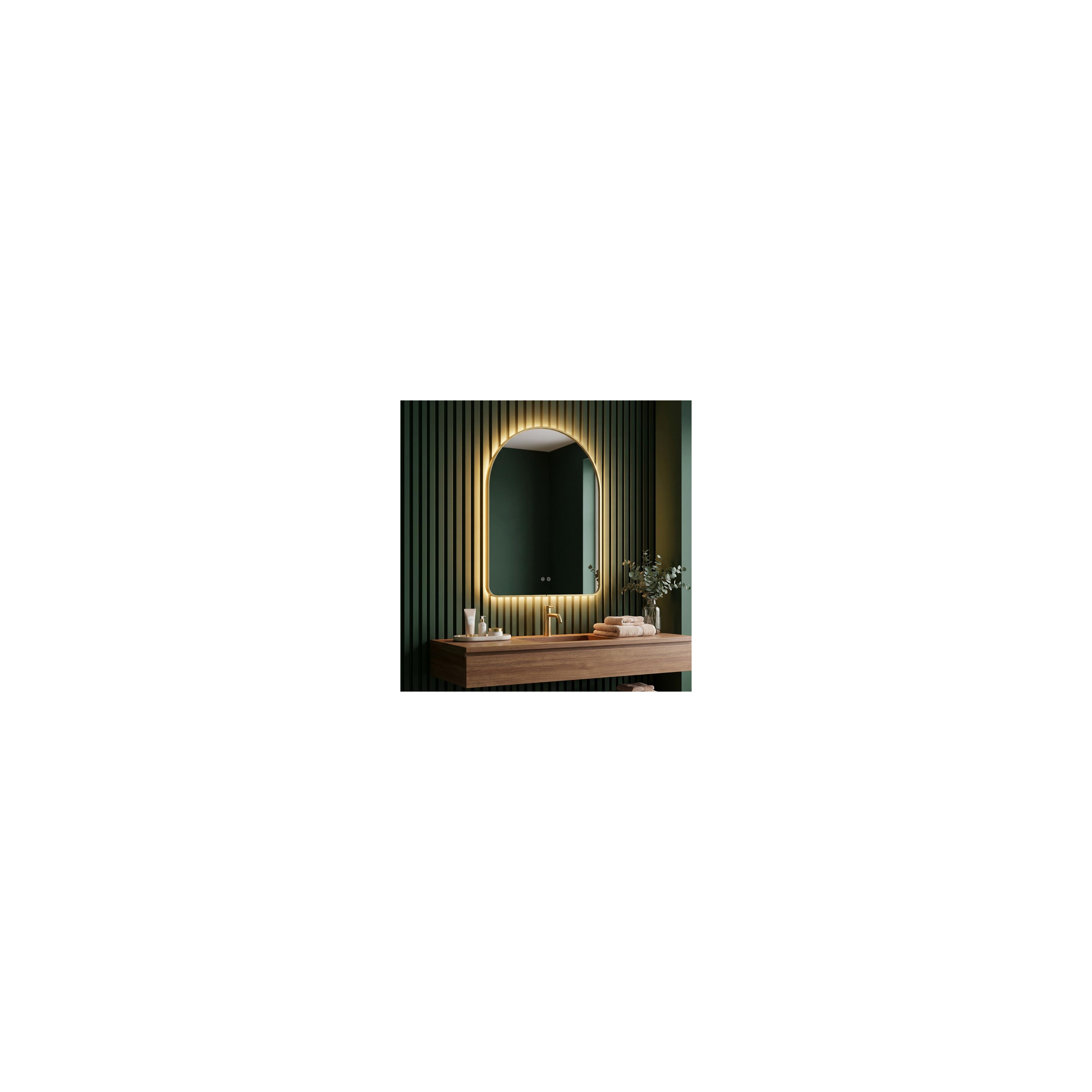 ESPELHO DE PAREDE LED 80x60cm CAMLOT Brush Gold