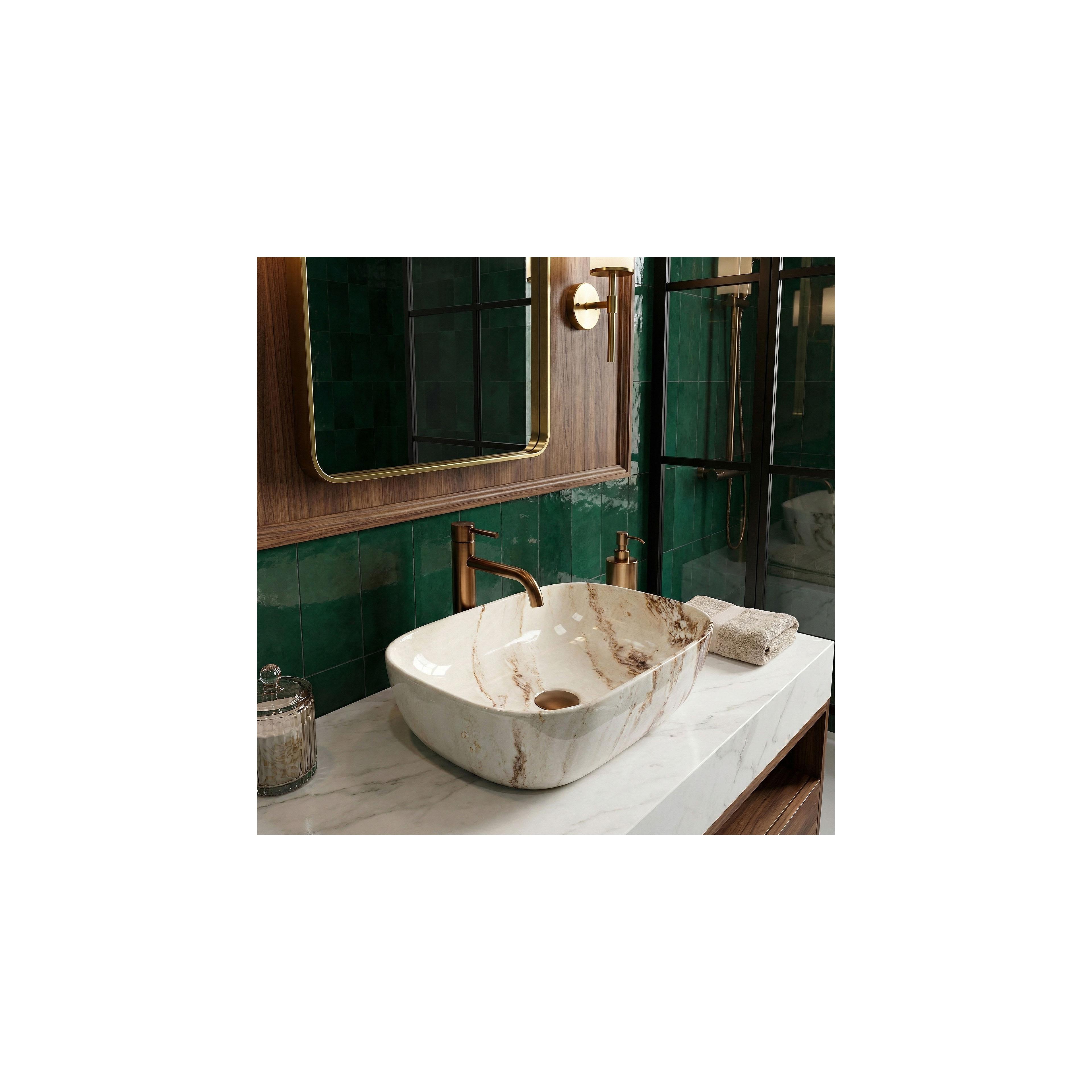 Countertop washbasin Rea Belinda Marrone Shiny