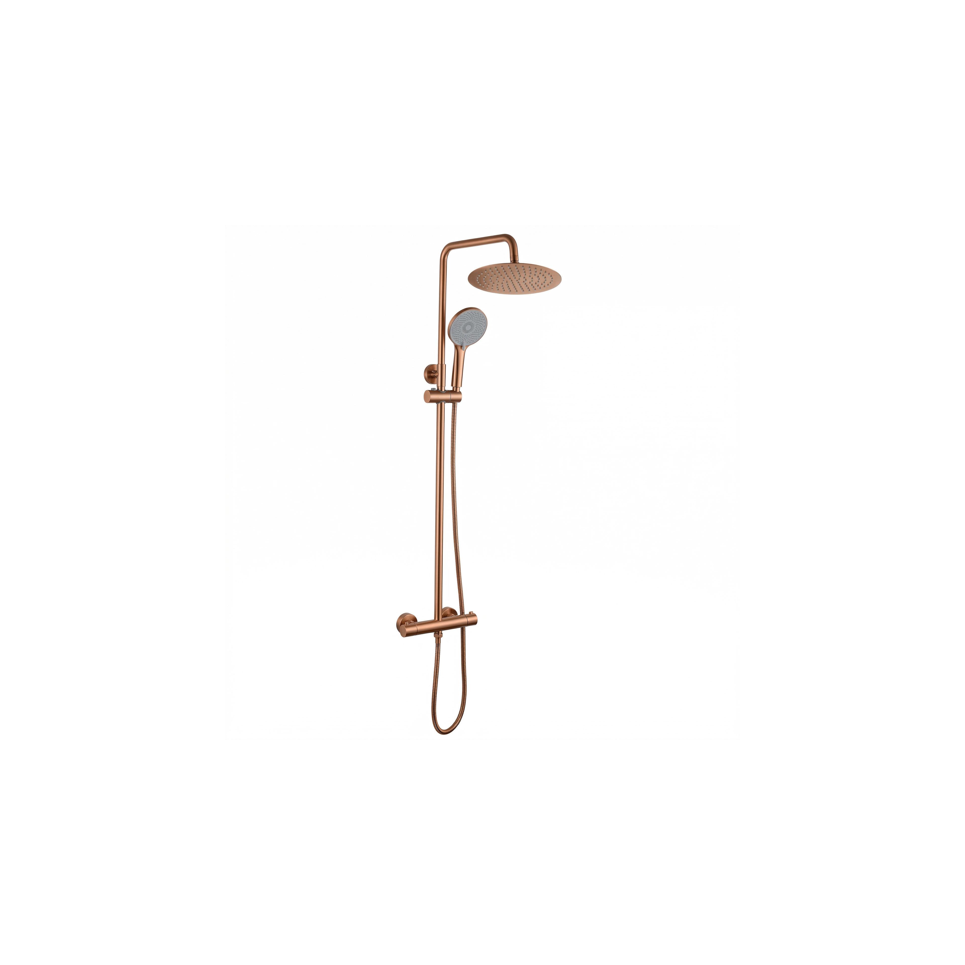 Shower set without spout with thermostat Rea Lungo Copper Brush