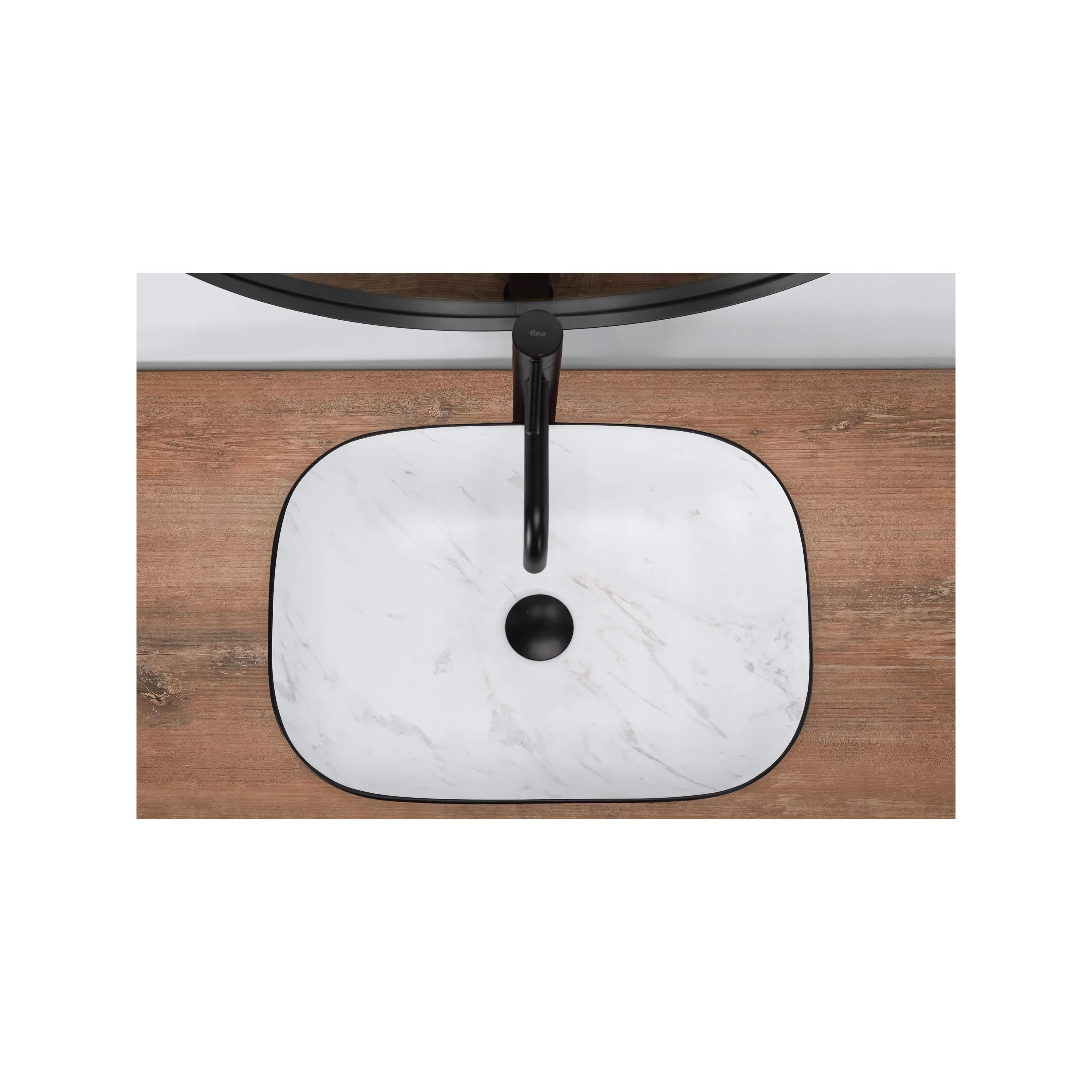 Countertop Basin Rea Belinda Black Calala mat