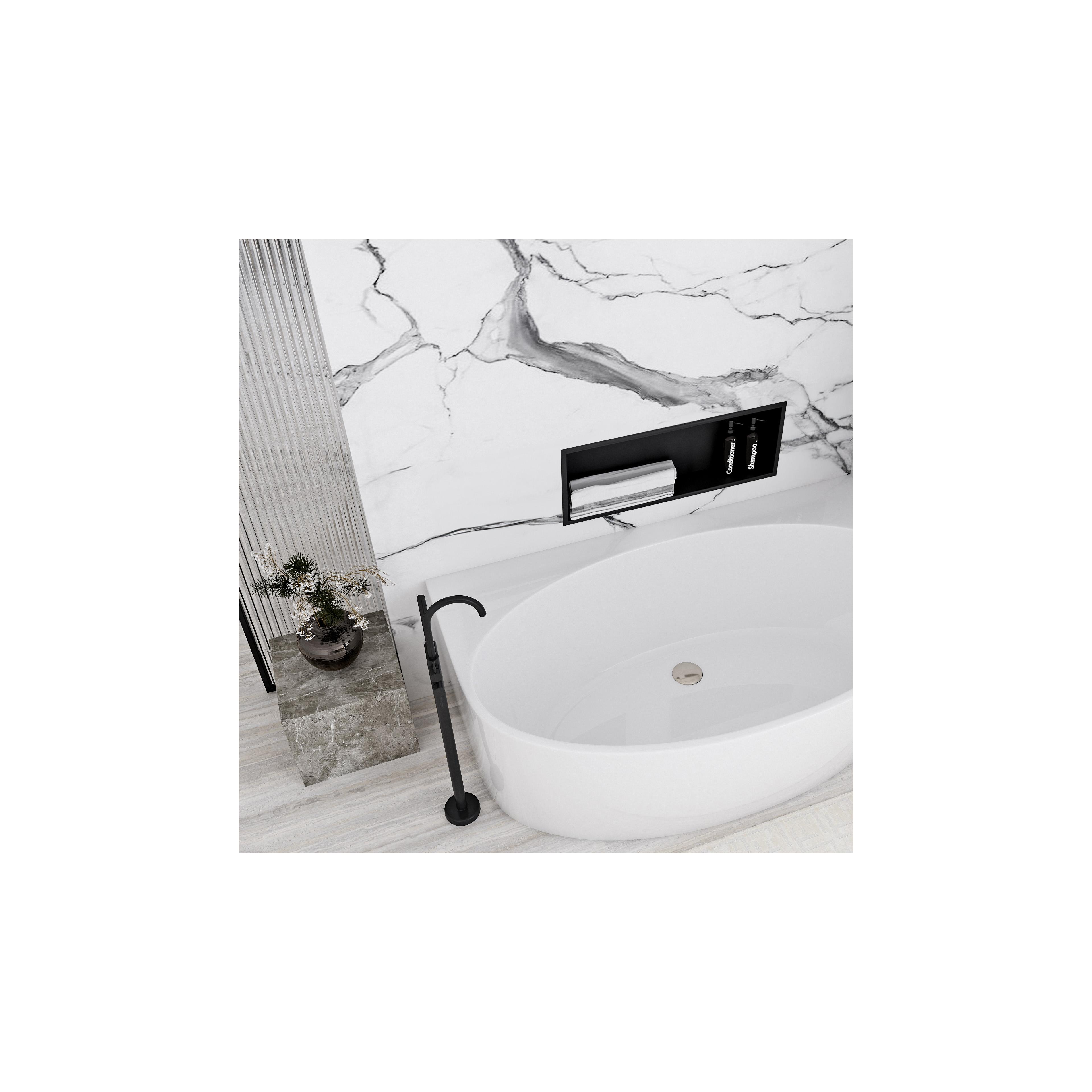 bathroom shelf 30x60 black matt