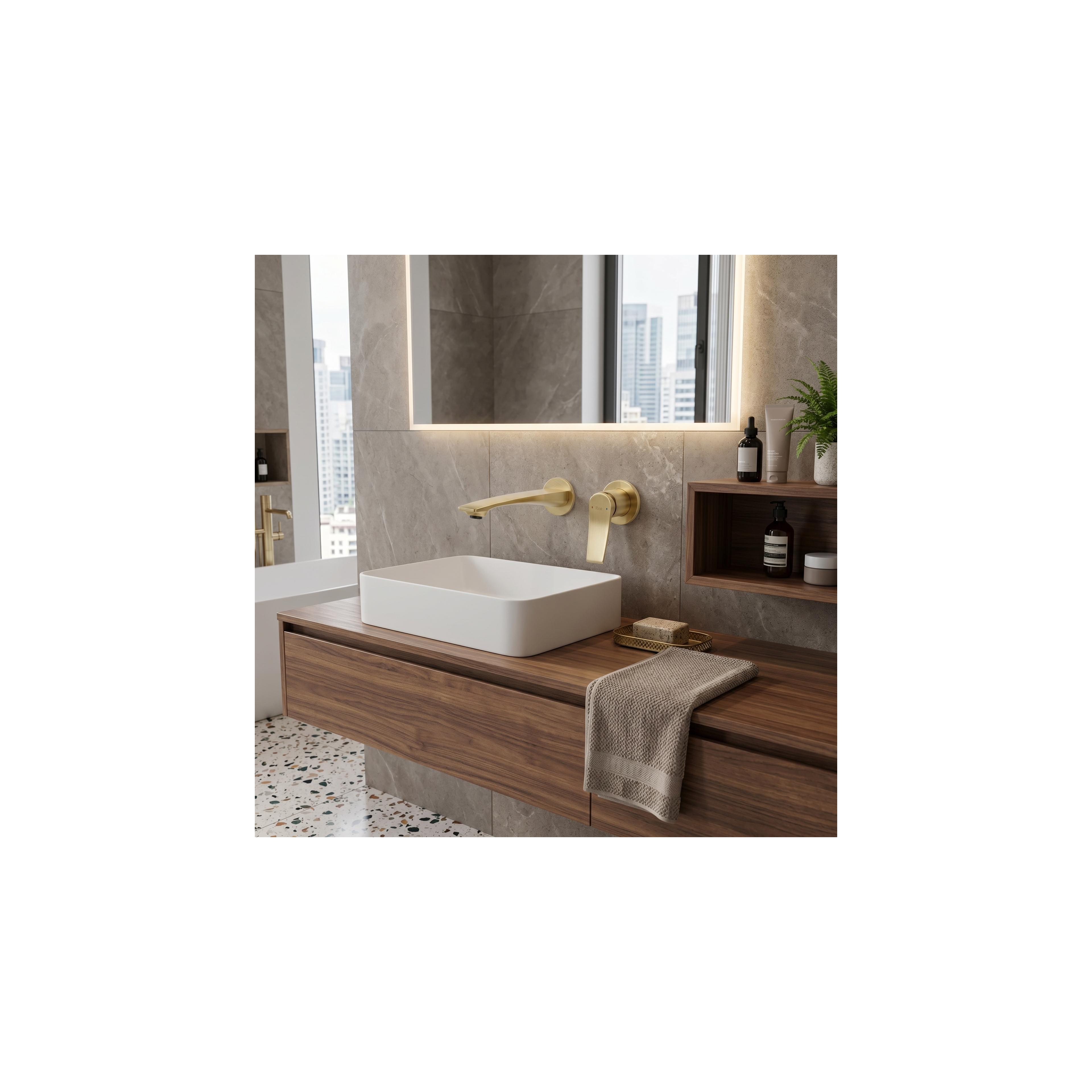 Mitigeur de lavabo encastrable REA VISION Brush Gold + BOX