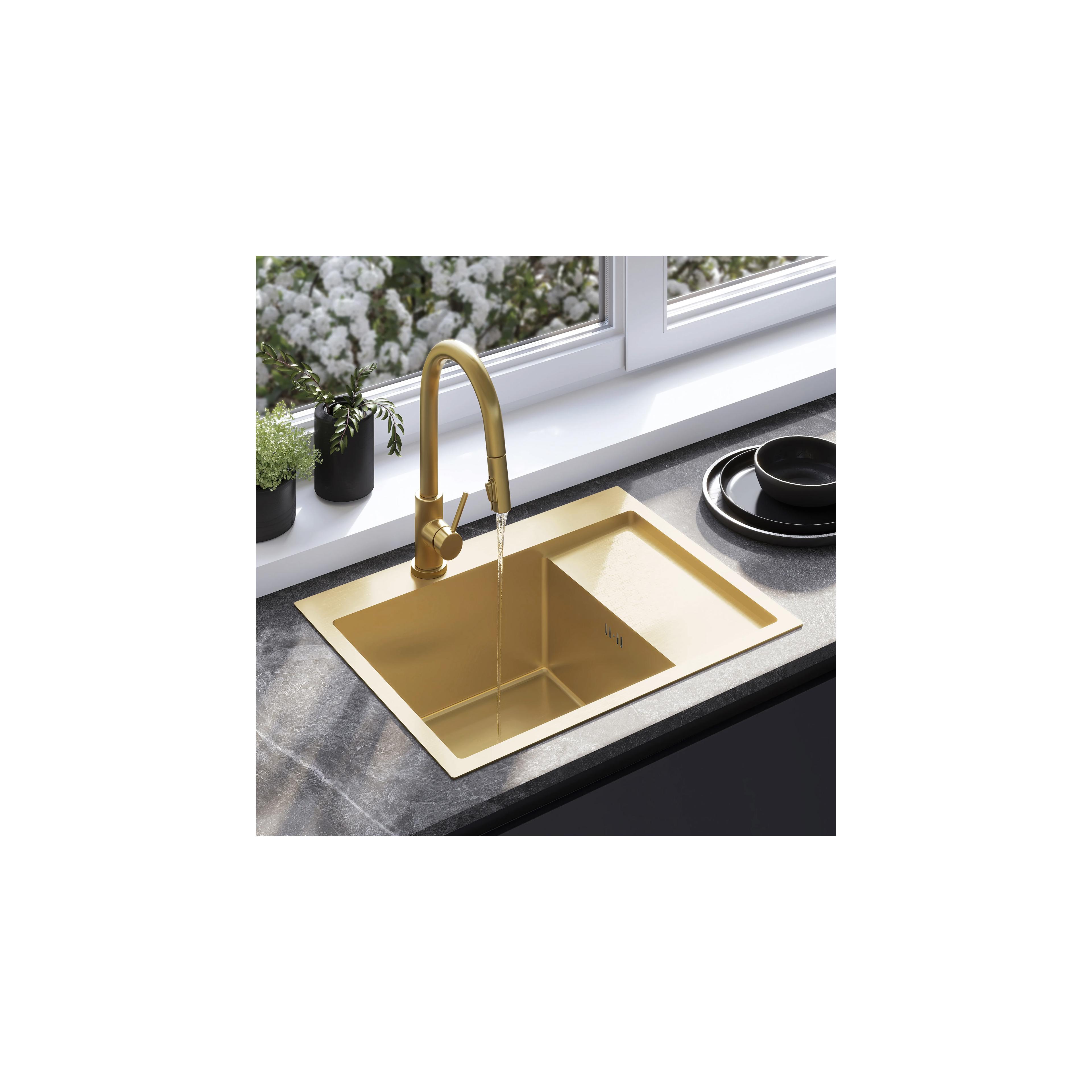 Chiuvetă inox Fin BRUSH GOLD