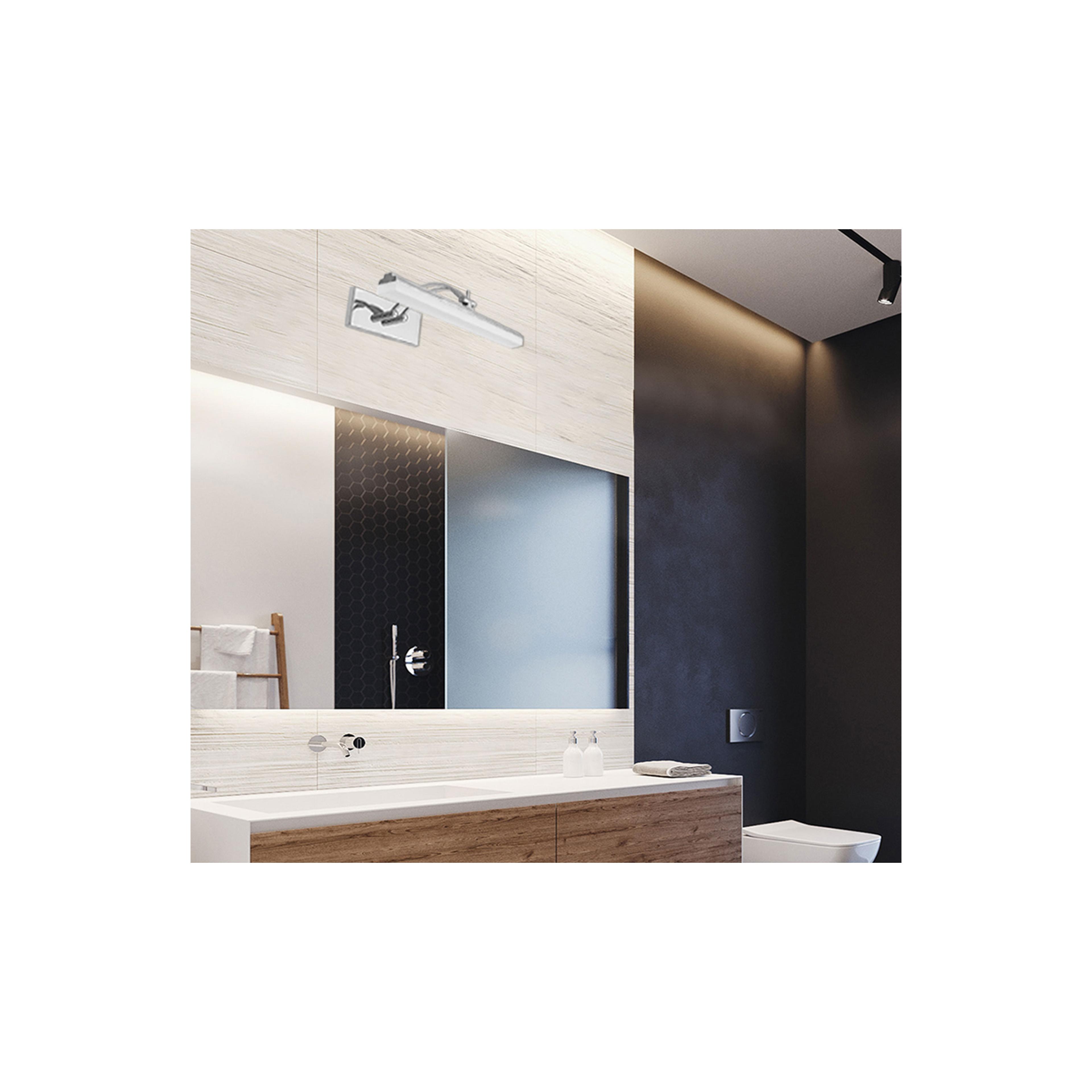 LED VANNAS ISTABAS SIENAS LAMPA VIRS SPOGUĻA 9W 40CM APP372-1W HROMS