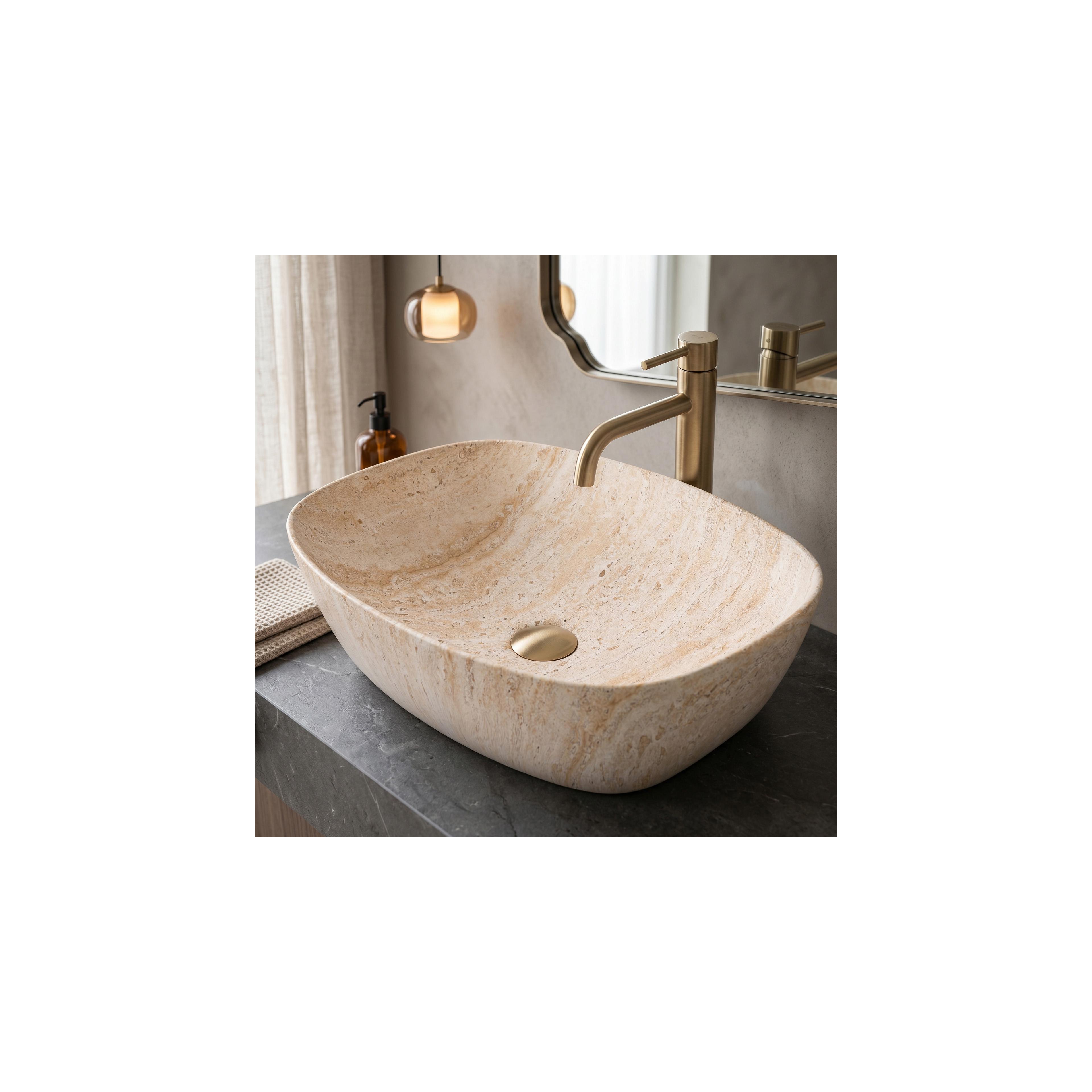 Countertop Basin Rea Freja Travertine Matt