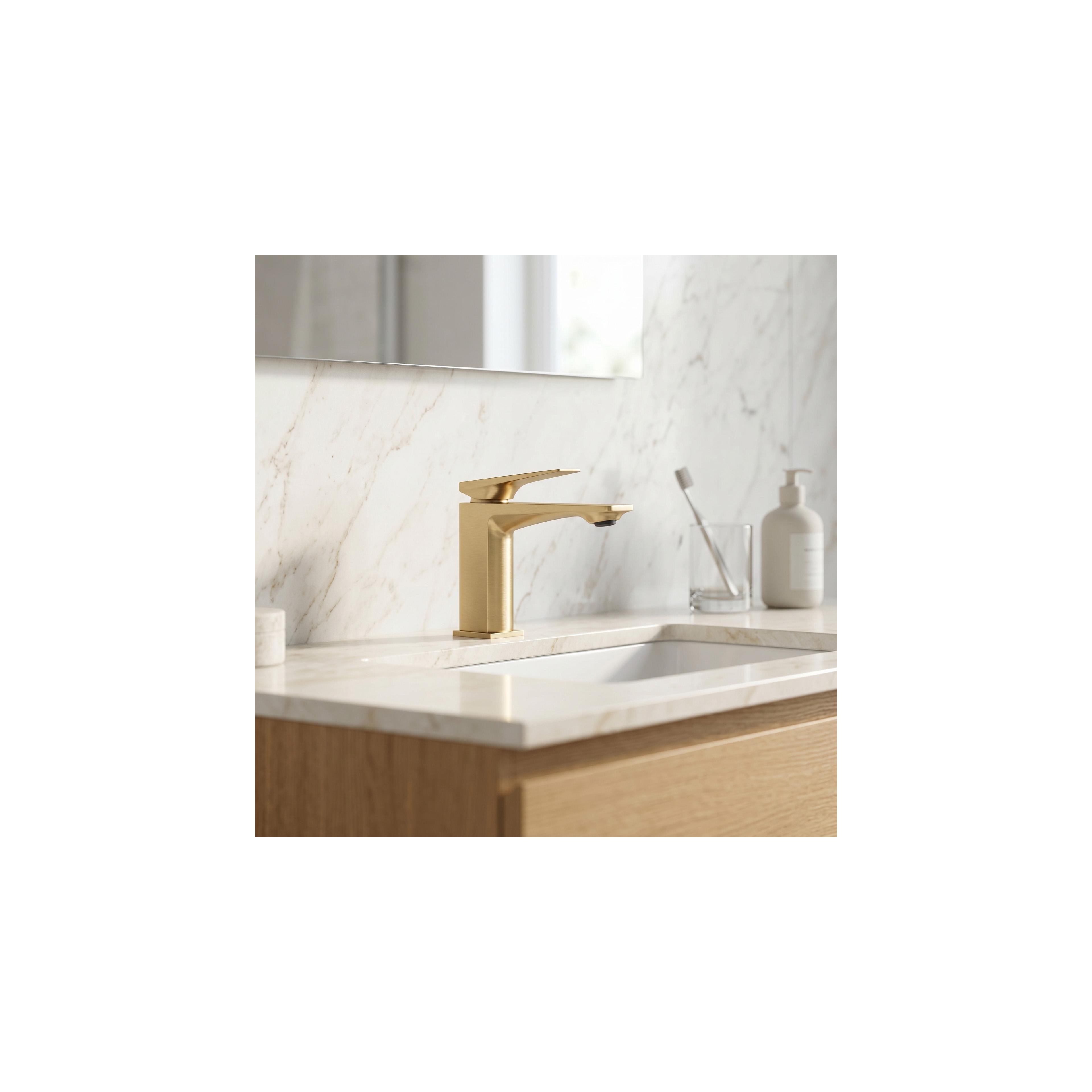 Bateria Umywalkowa PREMIUM REA Prime Brush Gold Low