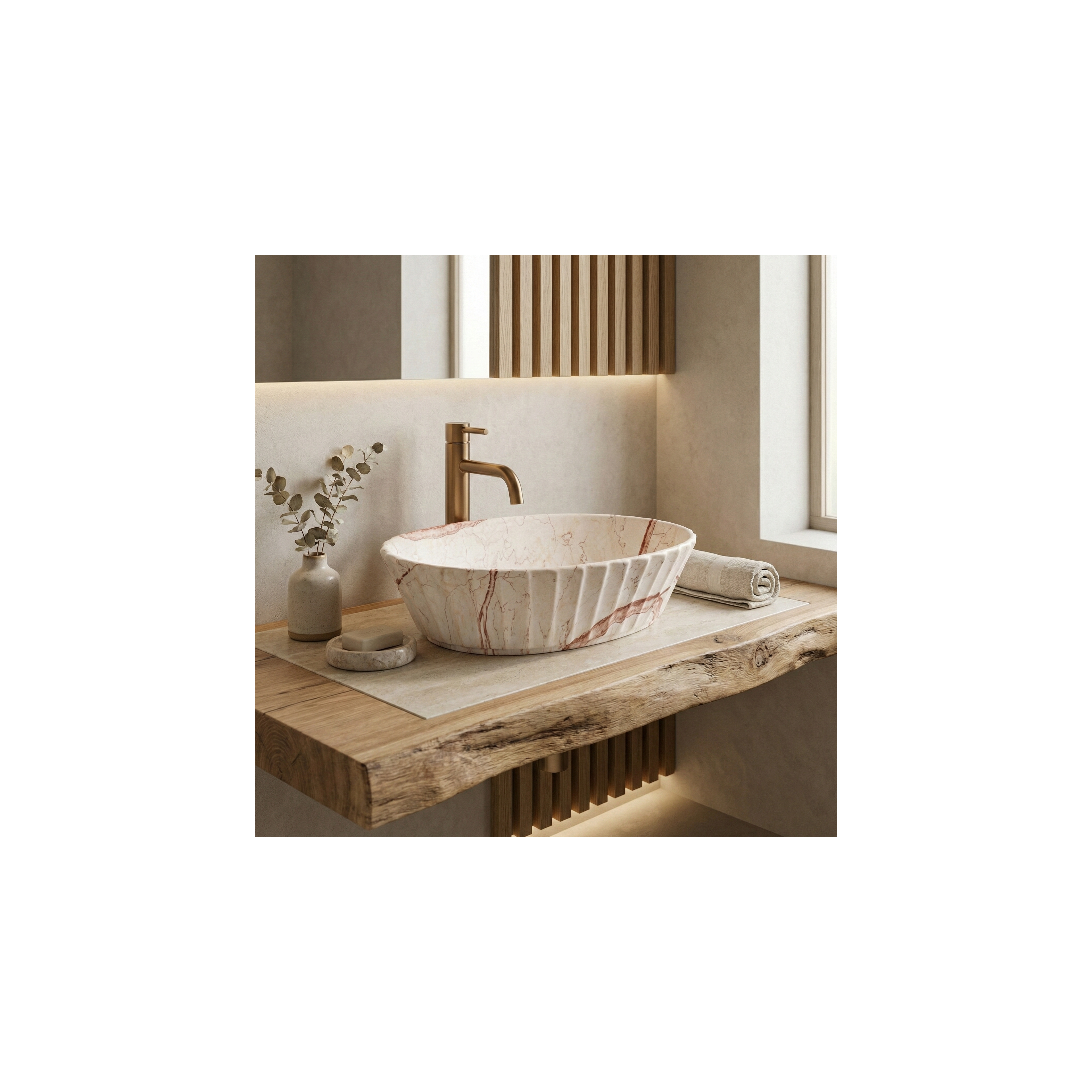 Νιπτήρας Rea Samanta Zen 49.5 x 38 x 13.5  εκ.