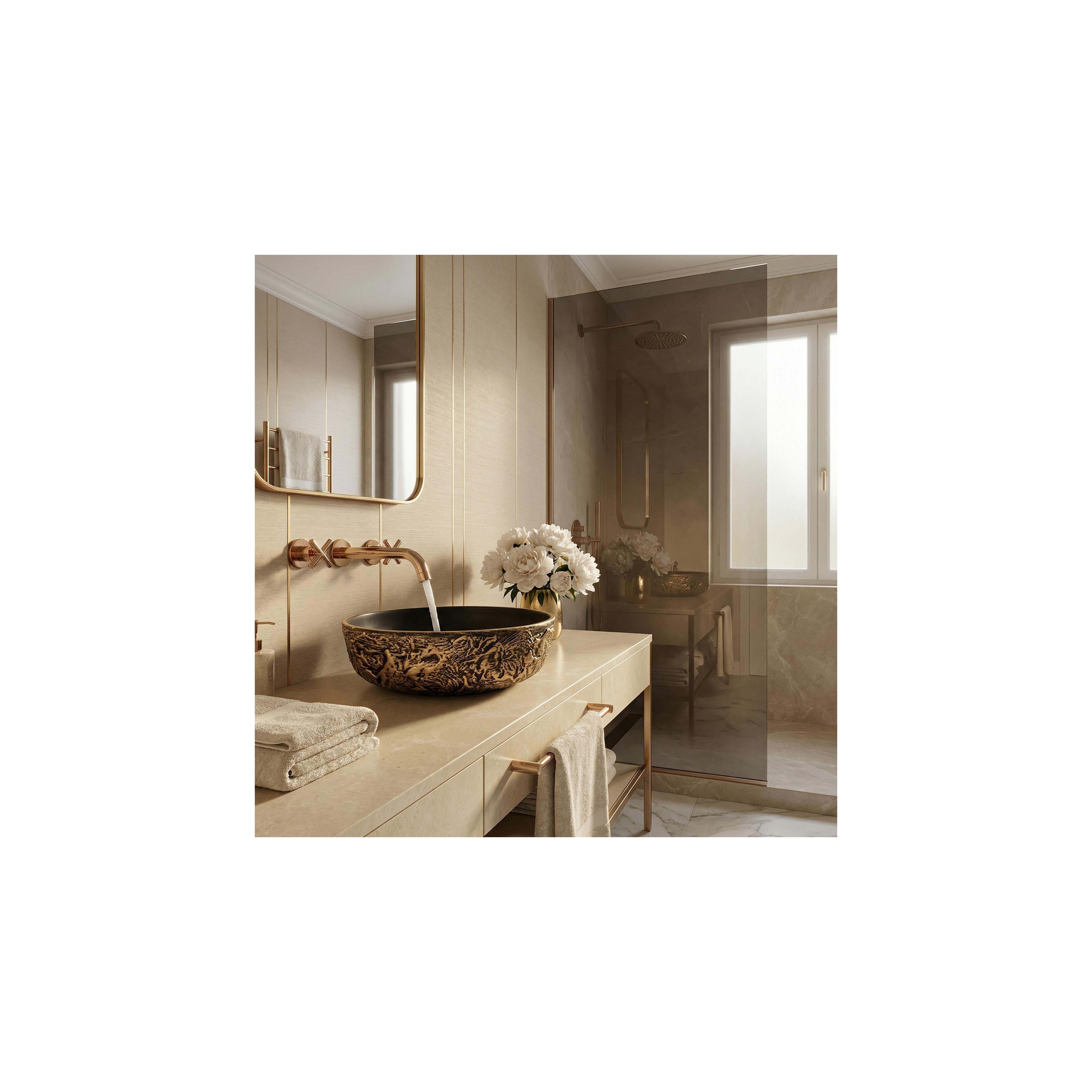 Countertop washbasin Rea Babilon Gold