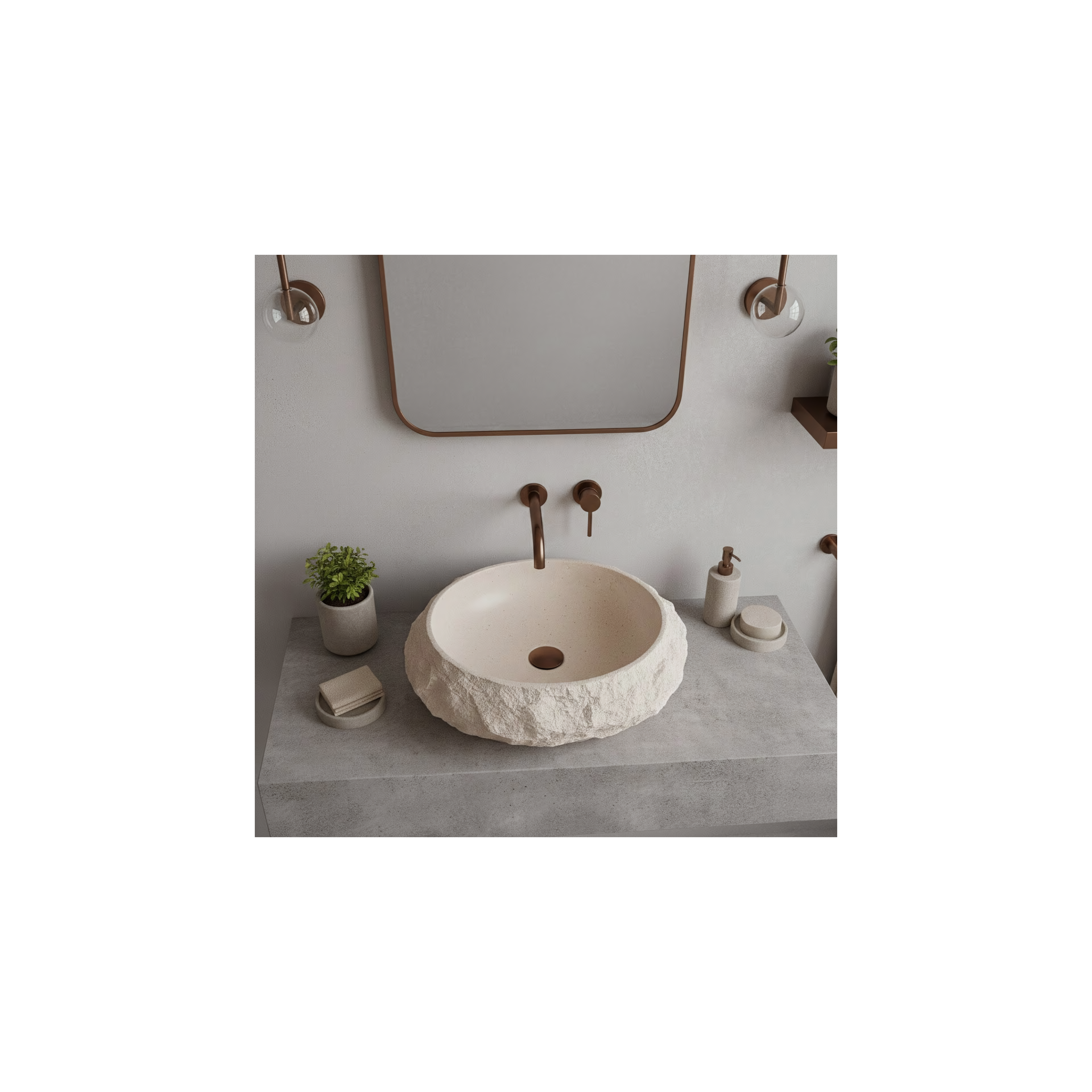 Vasque à poser Rea Mika Warm Beige