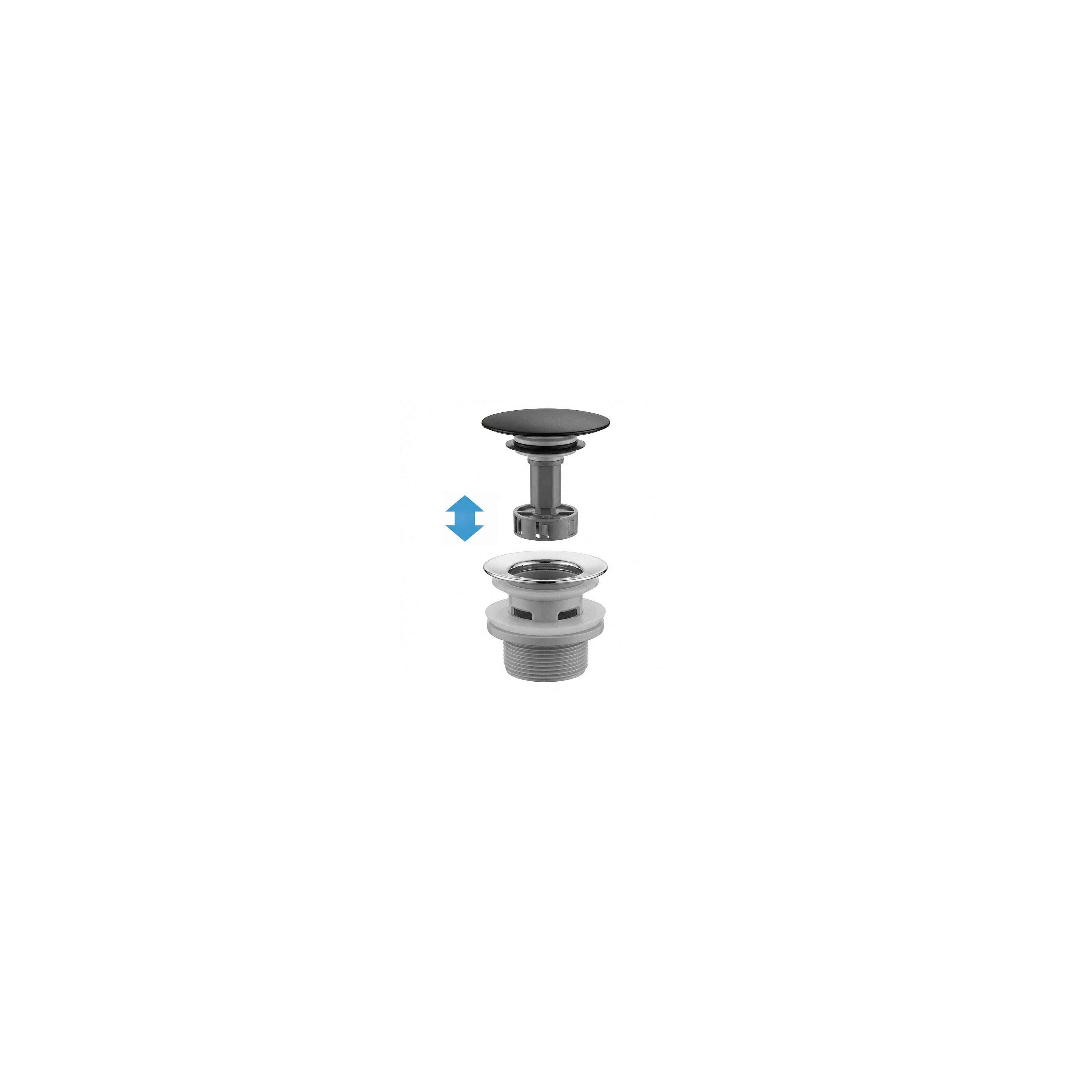 Washbasin siphon with click-clack drain REA Flow Black