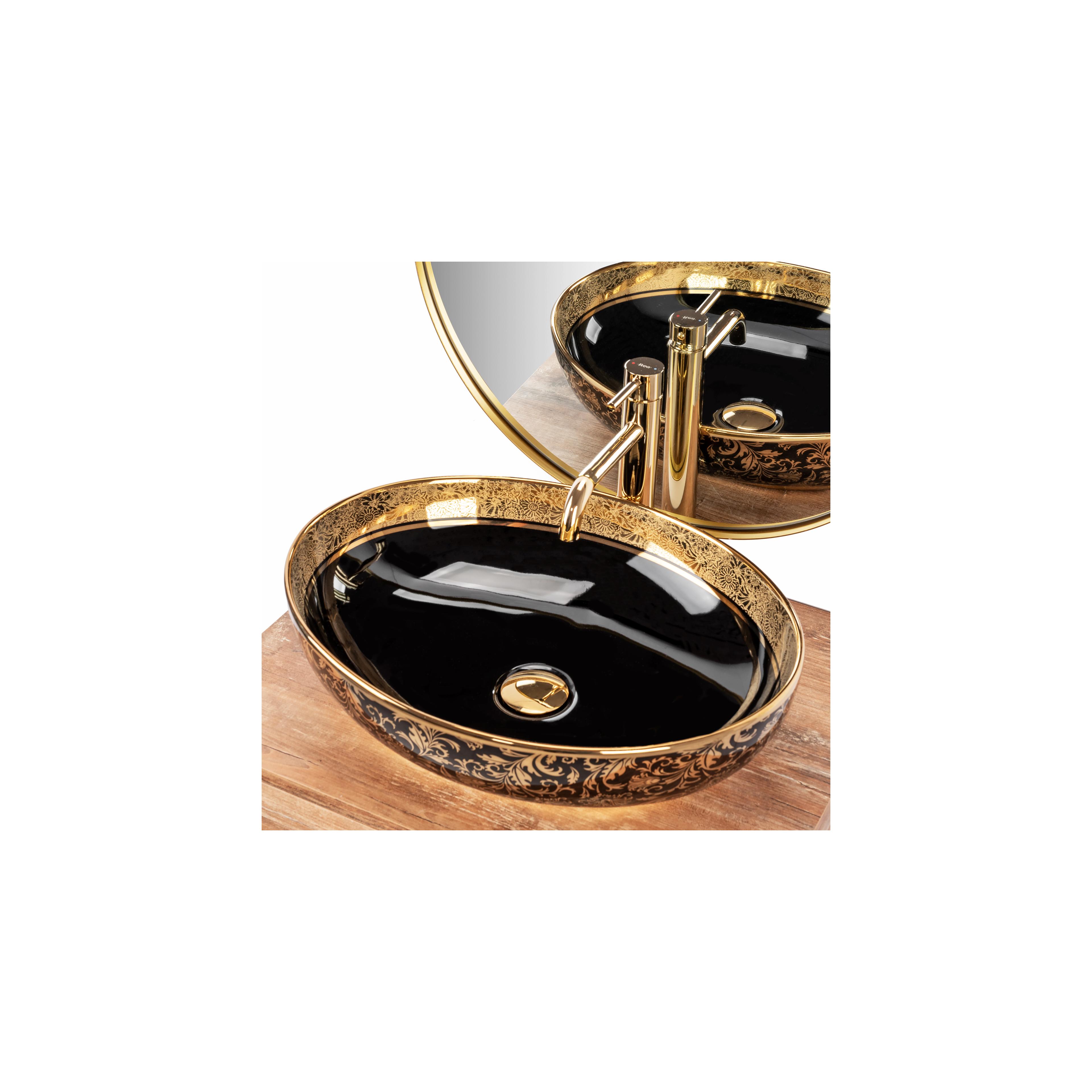 Umivalnik REA MARGOT BLACK/GOLD