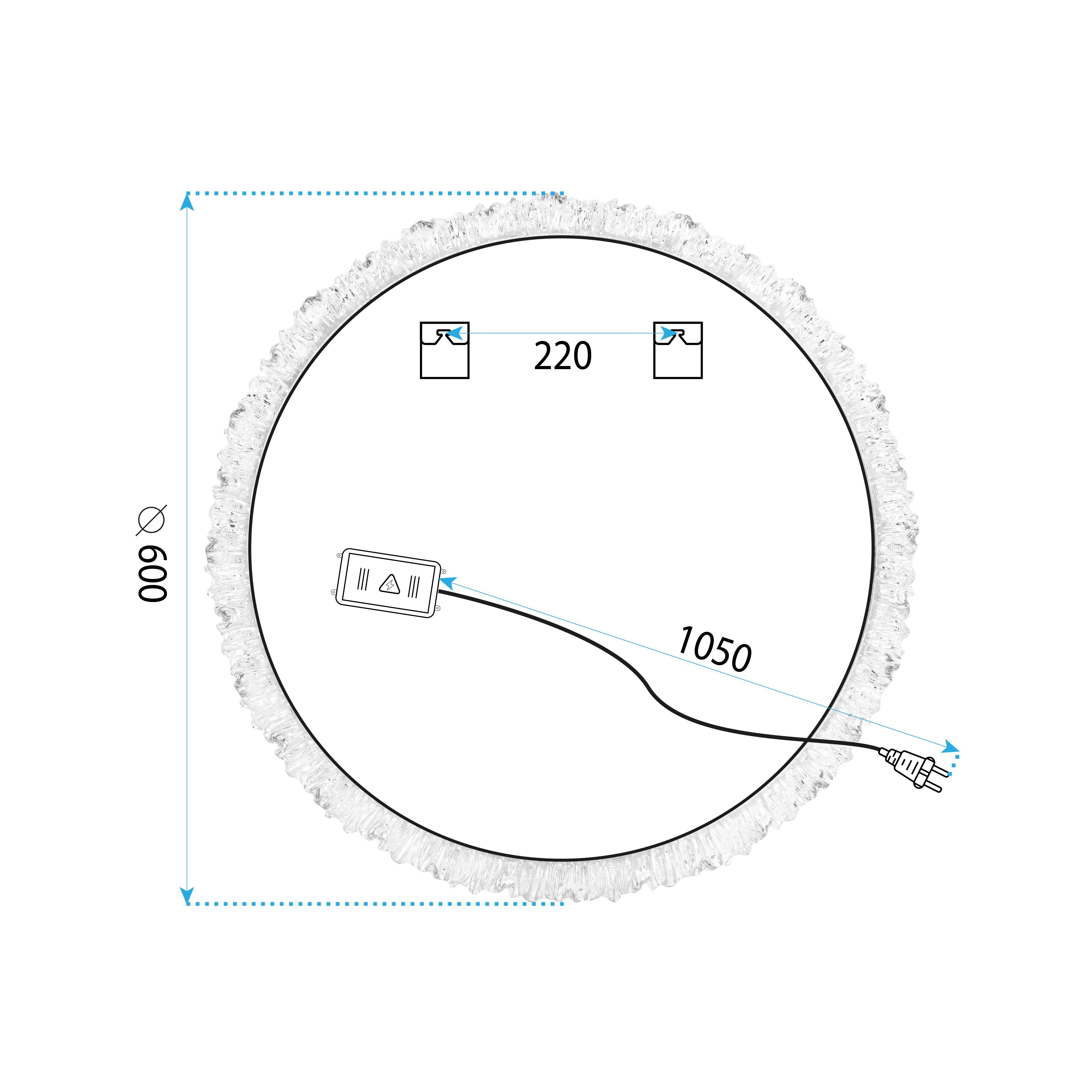 LED sienas spogulis 60cm YH-3561