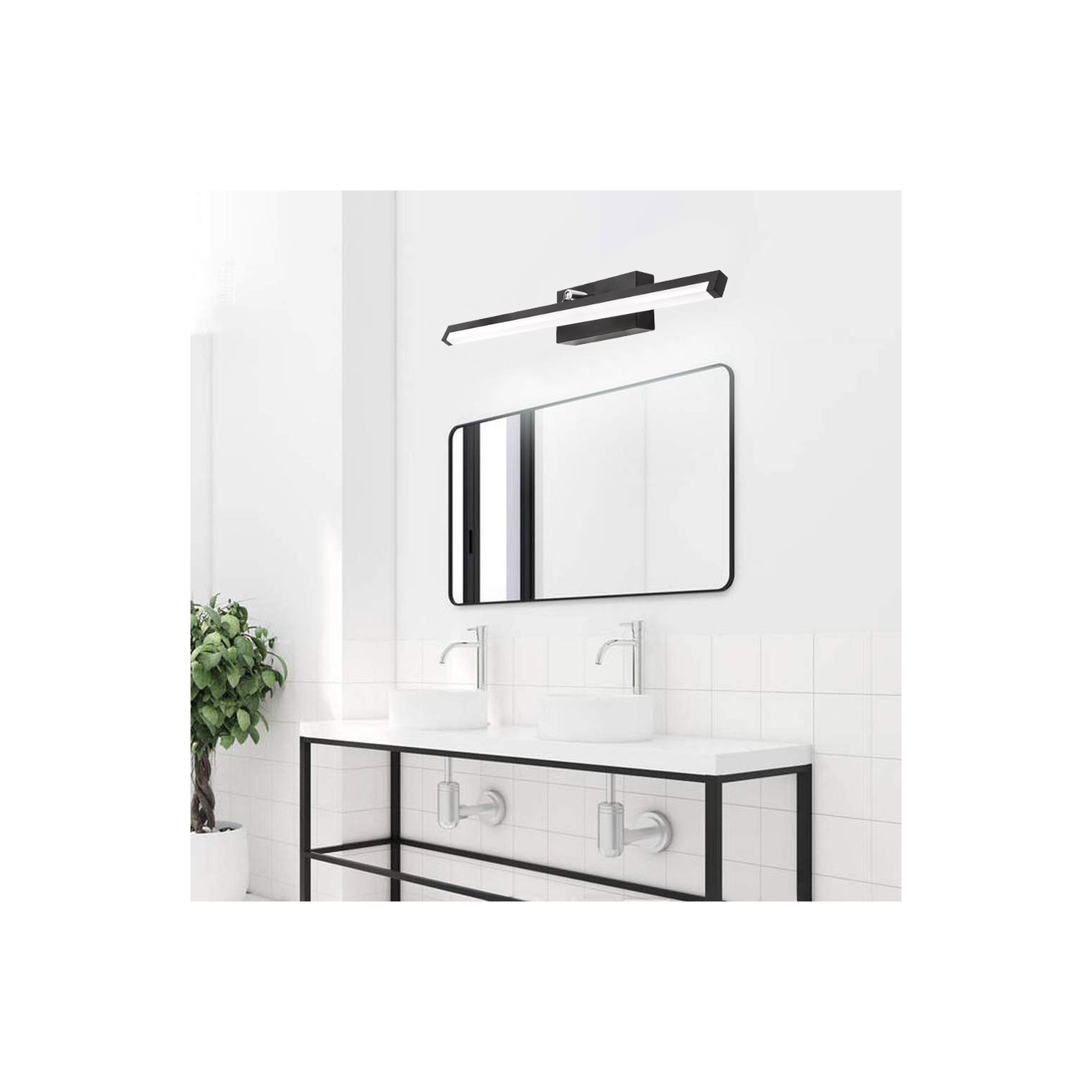 LED KOPALNICA STENSKA SVETILKA NAD OGLEDALOM 12W 50CM APP373-1W ČRNA
