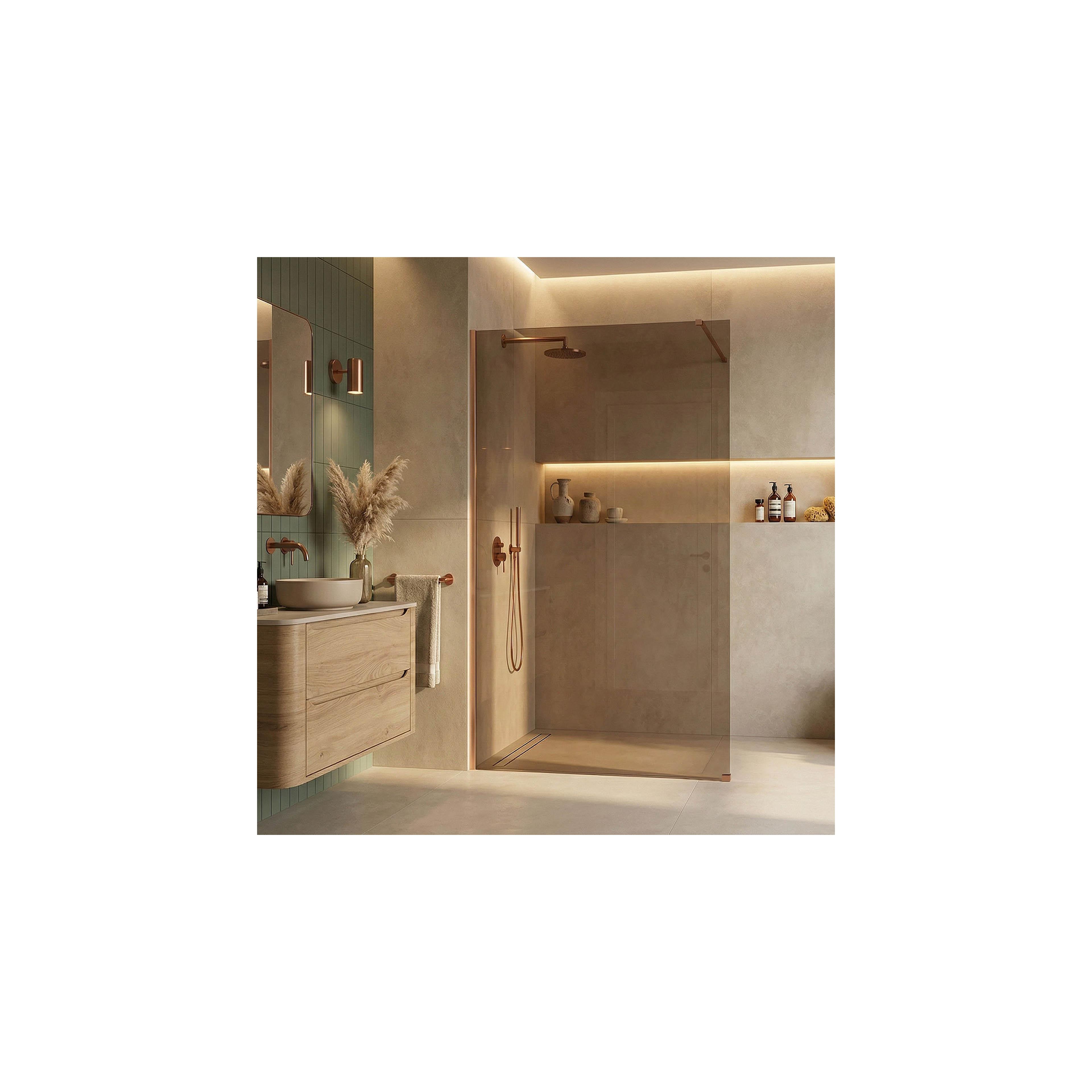 Paroi de douche Rea Flexi Brown / Brush Copper 90