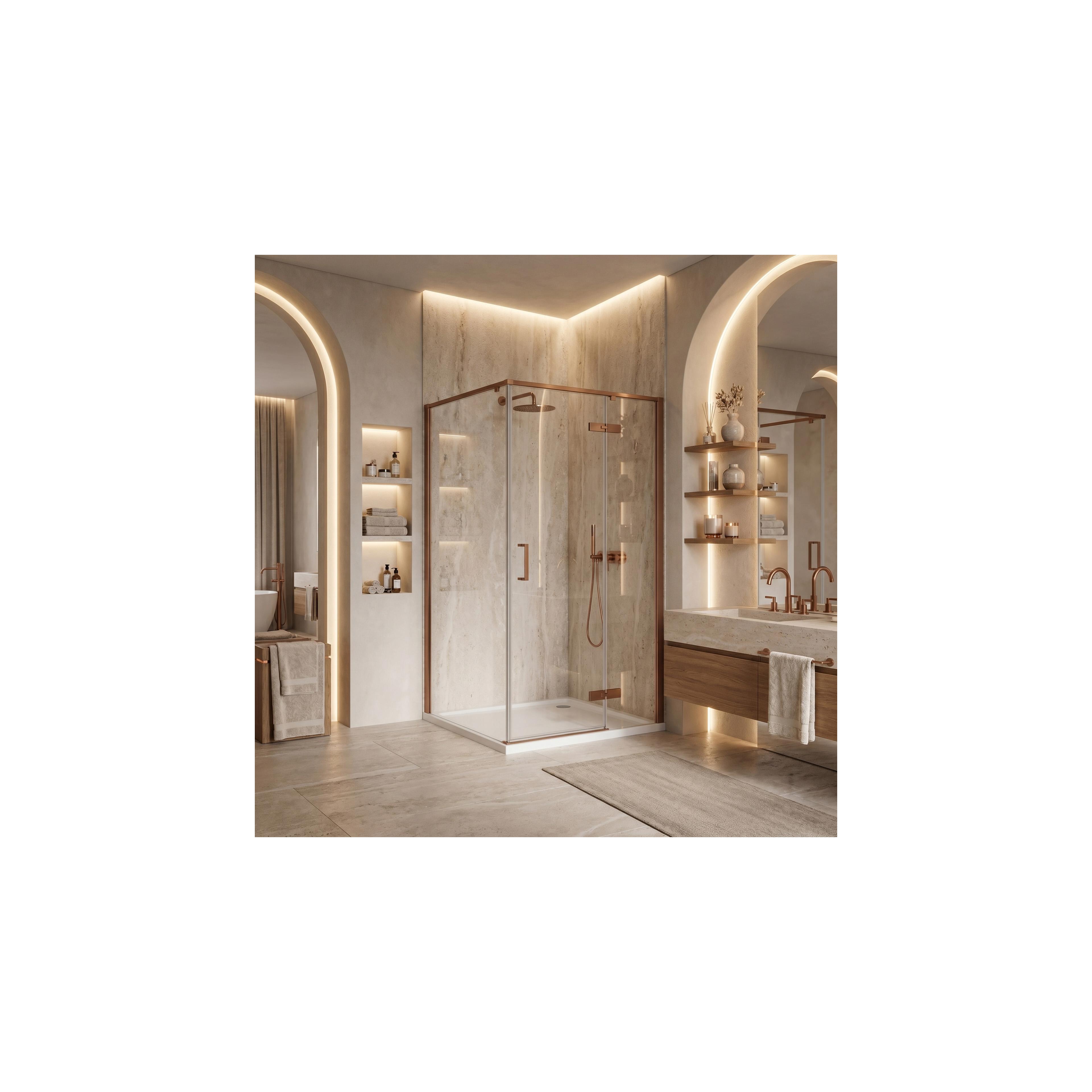 Cabine de duche Rea Bruno 100x80 Brush Copper