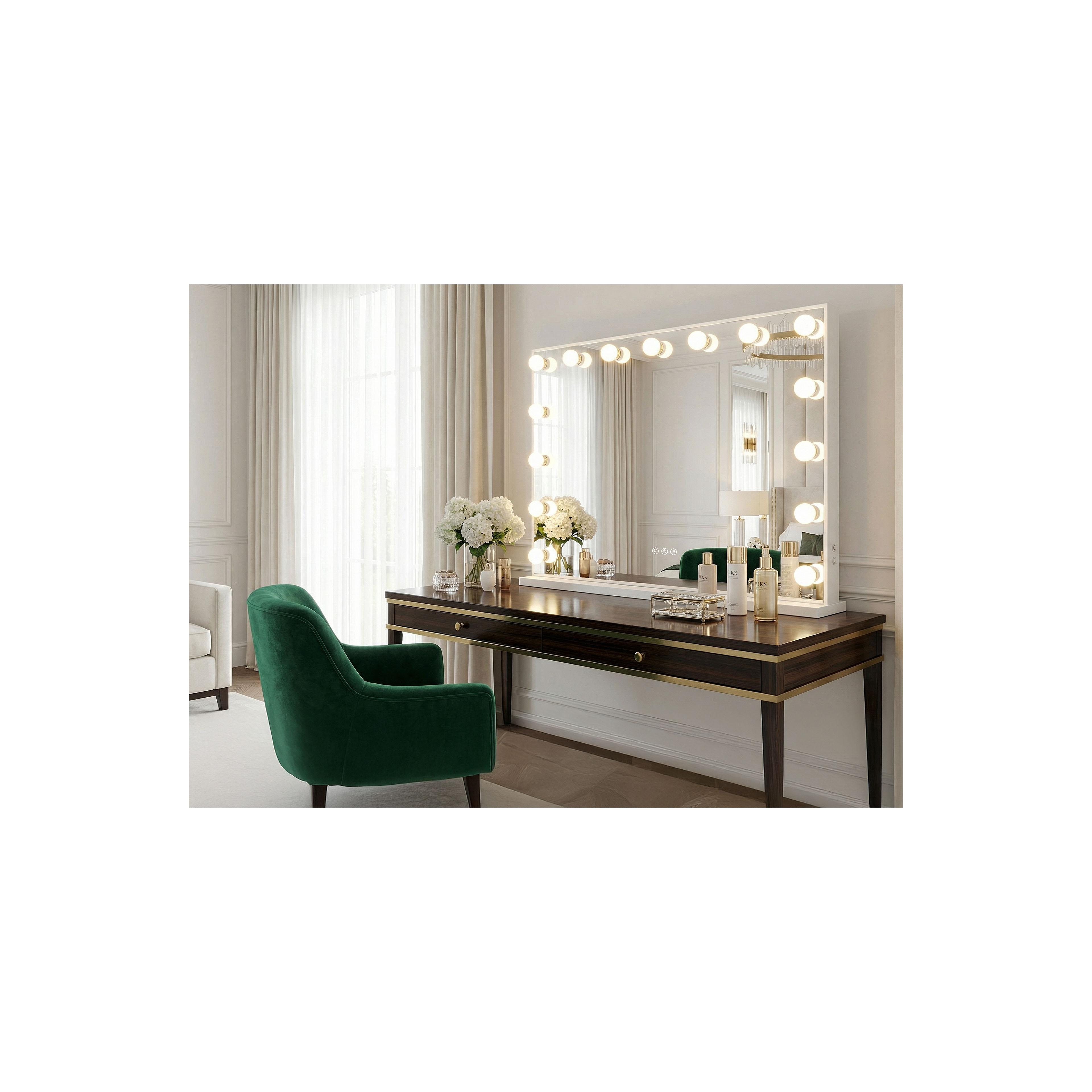 Mirror LED HOLLYWOOD White 80x60