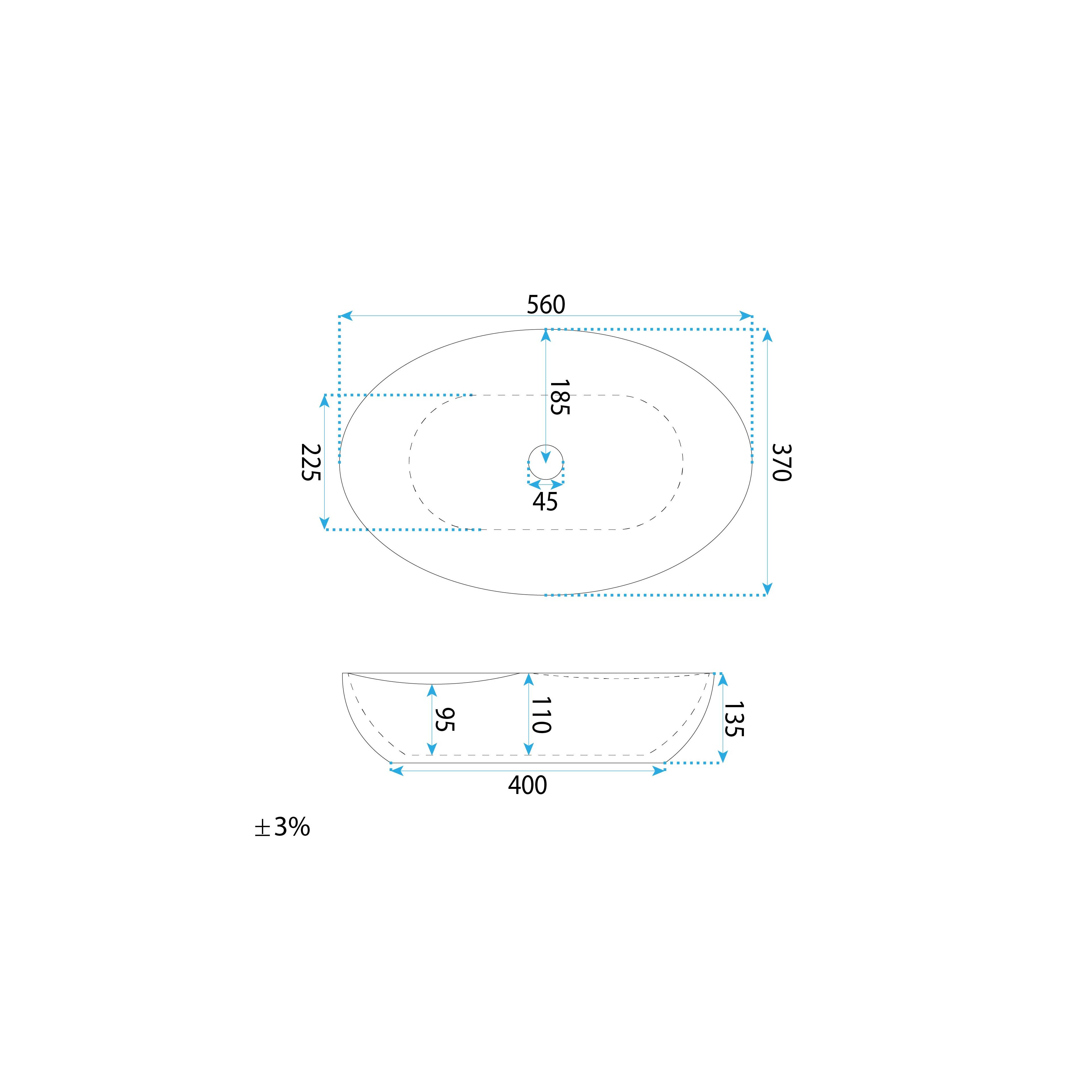 Νιπτήρας Rea Emilia Grid 56 x 37 x 13.5 εκ.