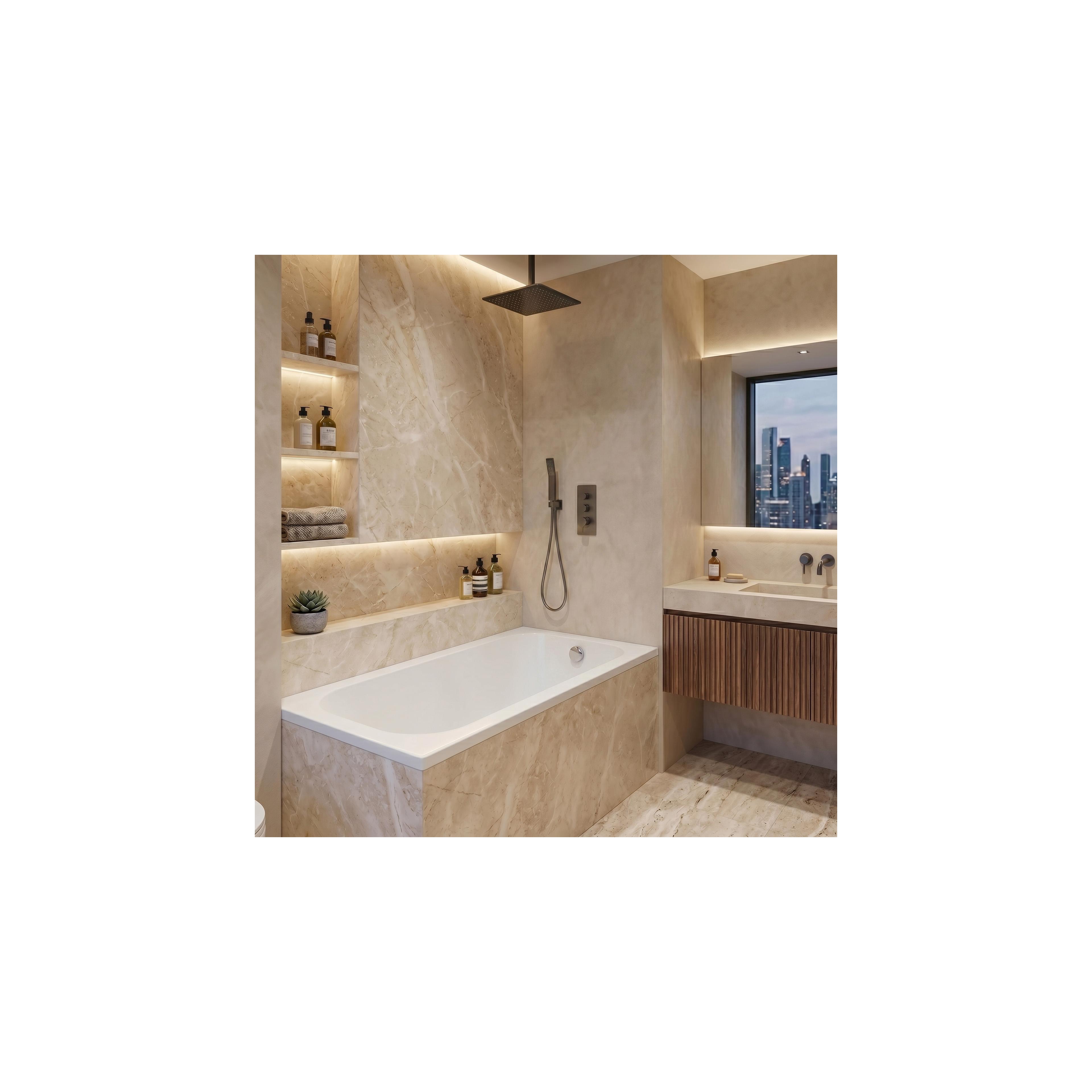 Built-in acrylic bathtub Rea Gloria 140