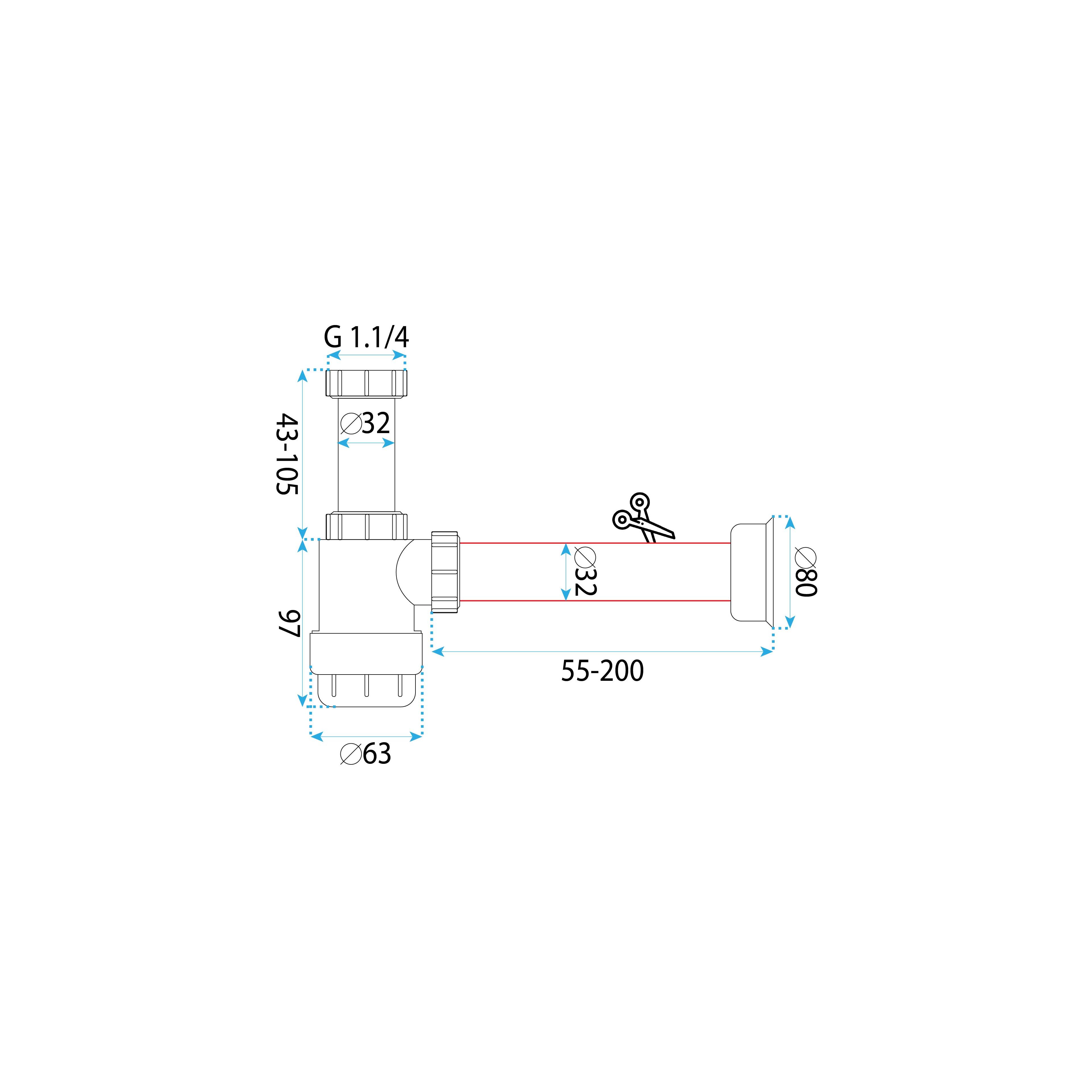 Siphon de lavabo HC2 White