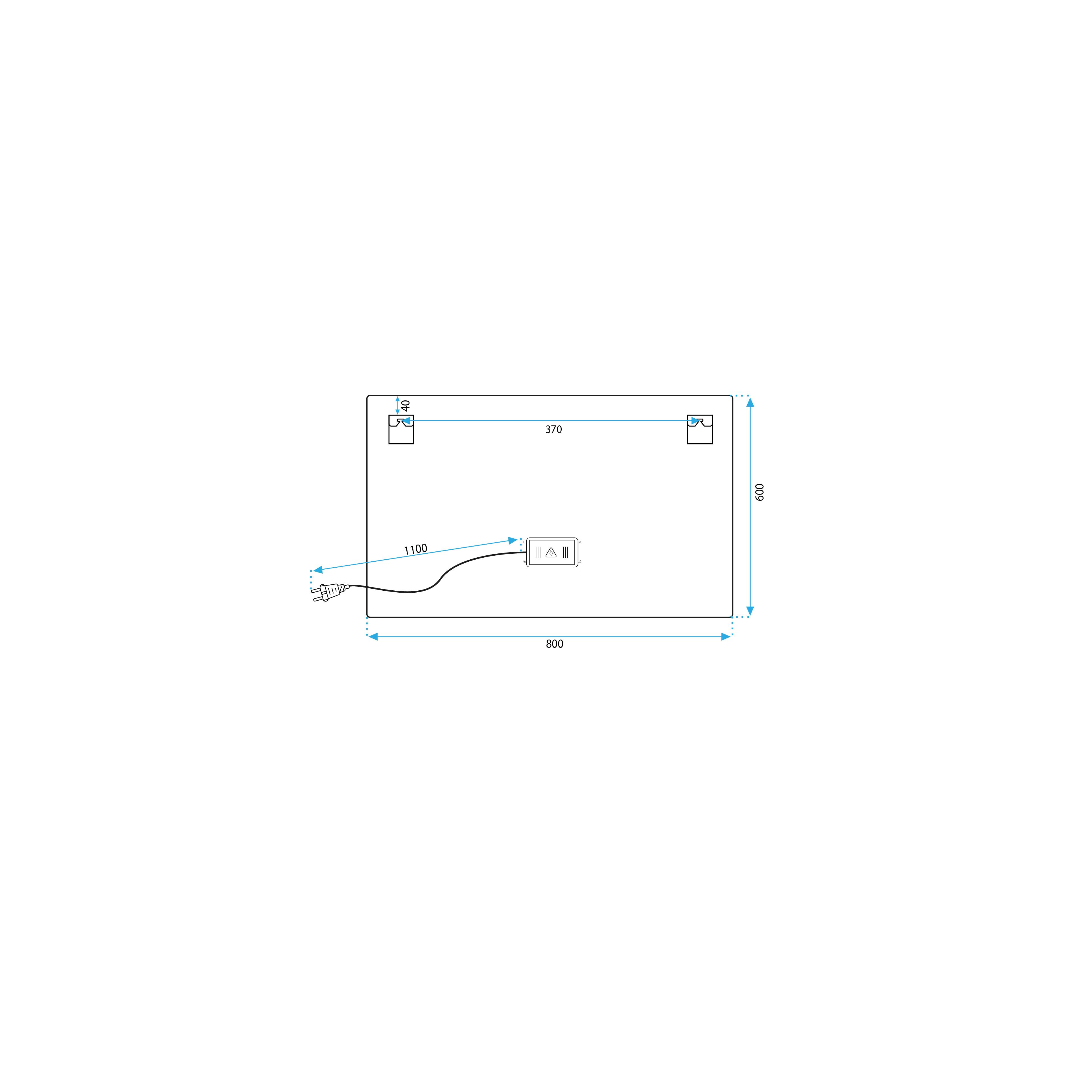 Miroir LED 80x60cm P10407