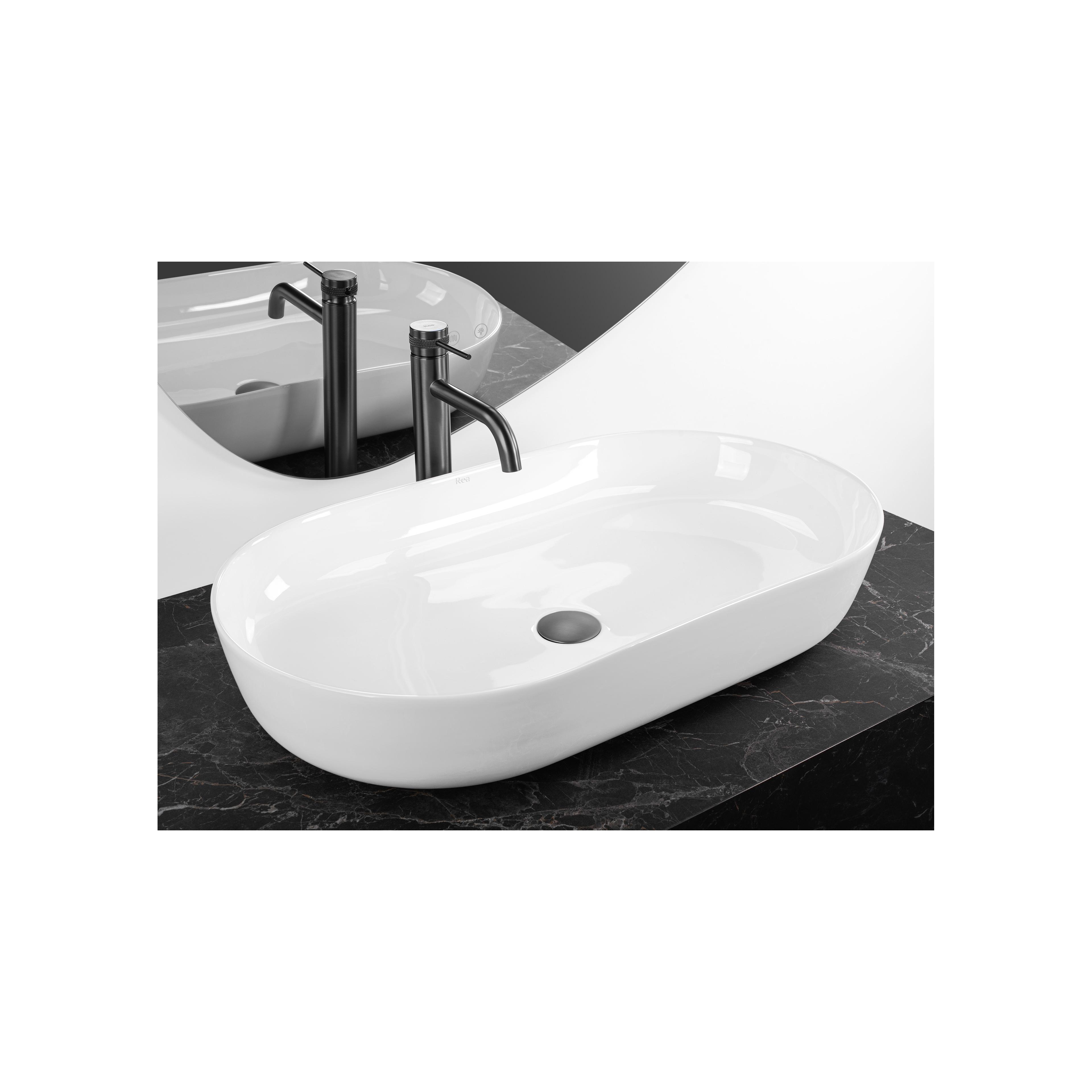 Umywalka nablatowa Rea Cleo 71 White
