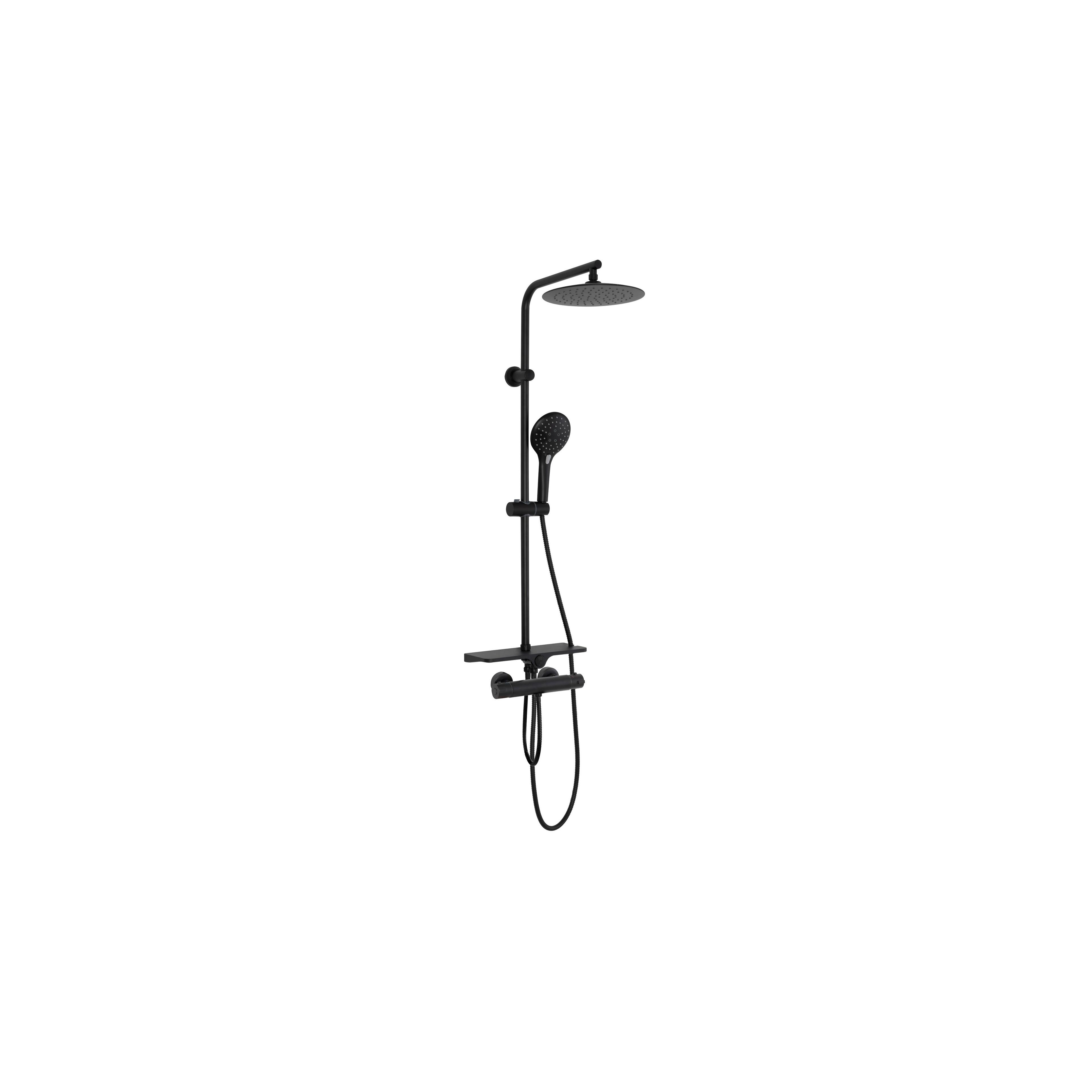 Thermostatic shower system Rea MIKE Black