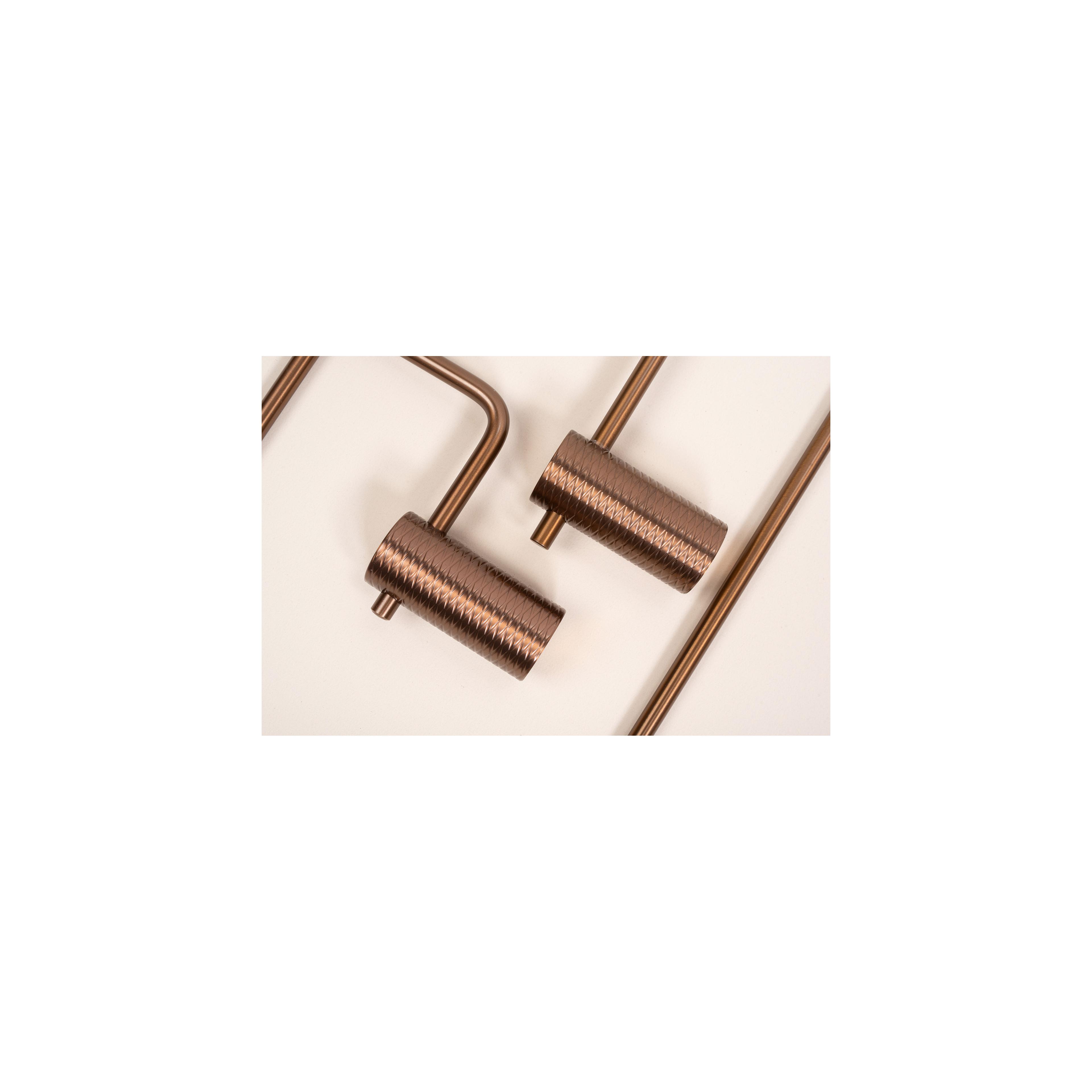 Cabide de banheiro com braço único 9703 Prism Brush Copper