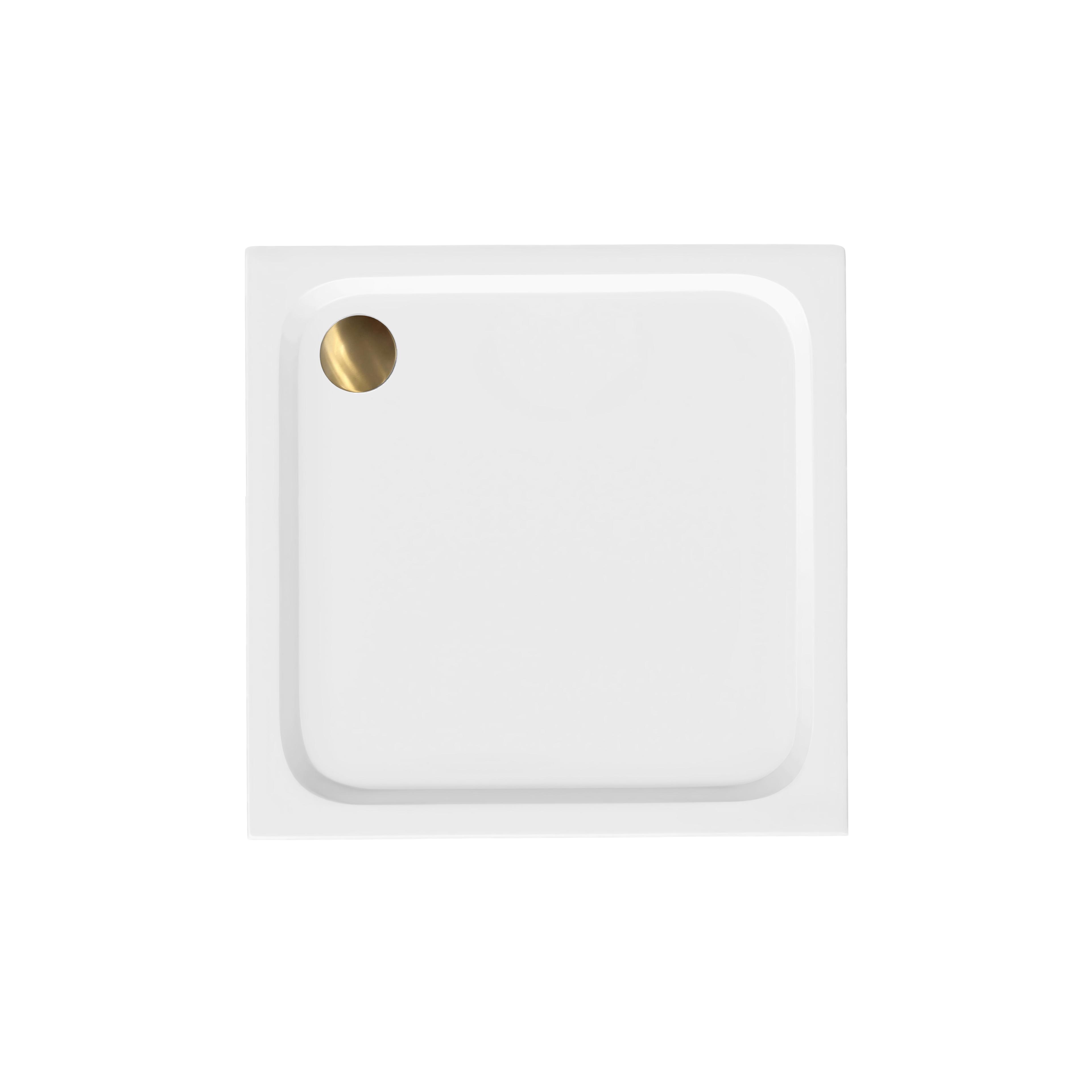 shower tray Rea Belmond White 80x80 Brush Gold