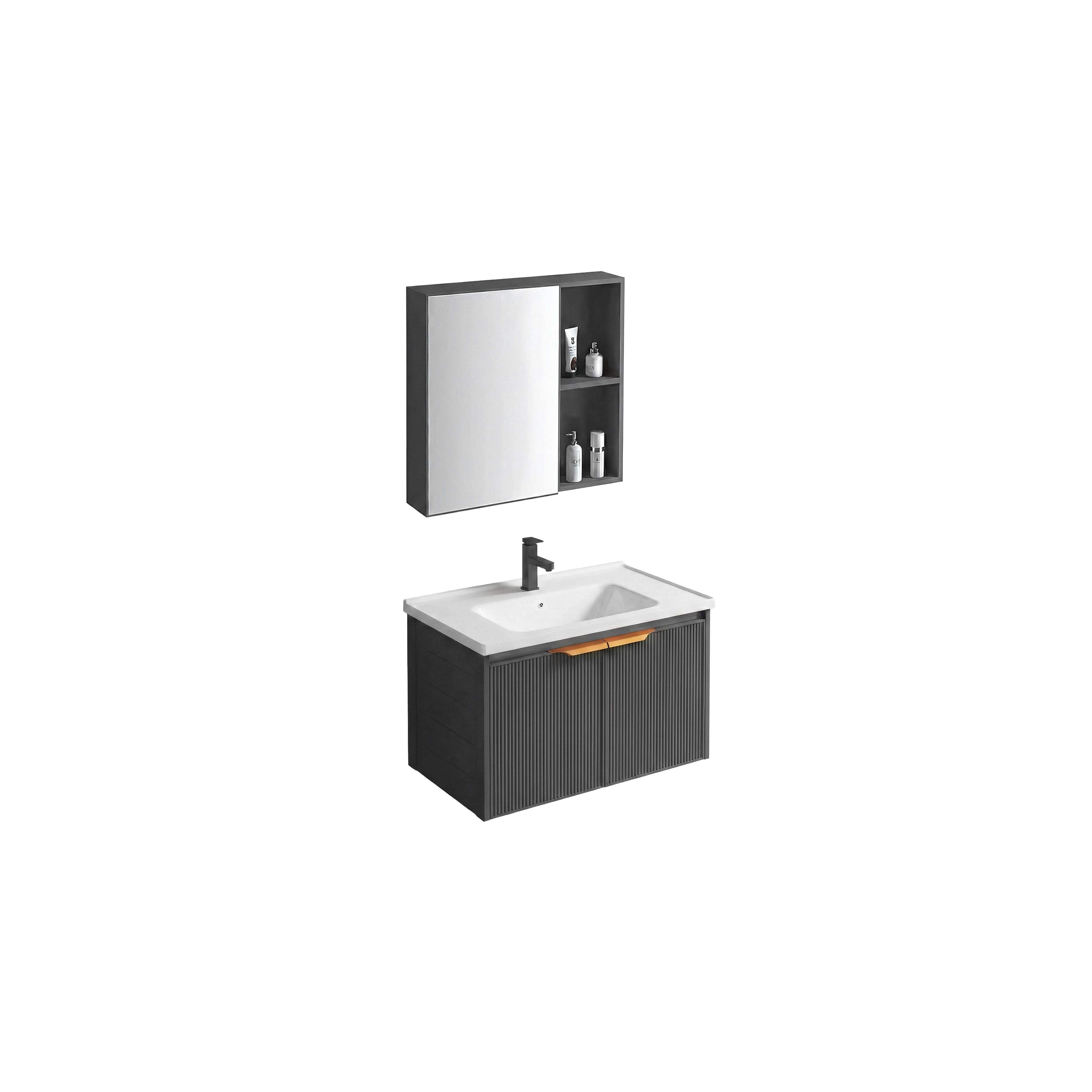 Bathroom furniture set with washbasin Mario 60cm Grey