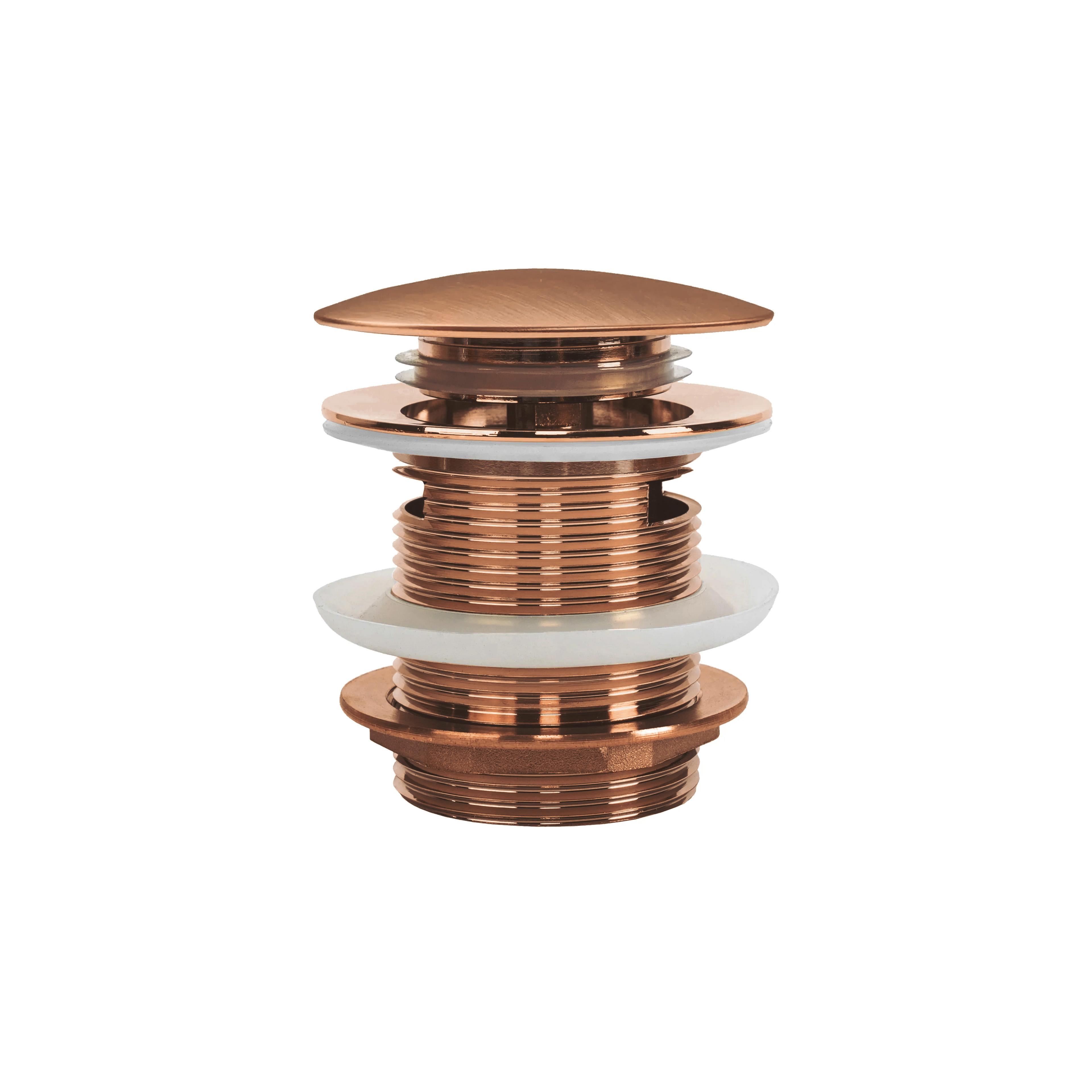Wanne Stöpsel Klick-Klack mit Überlauf Rea Brush Copper 6cm