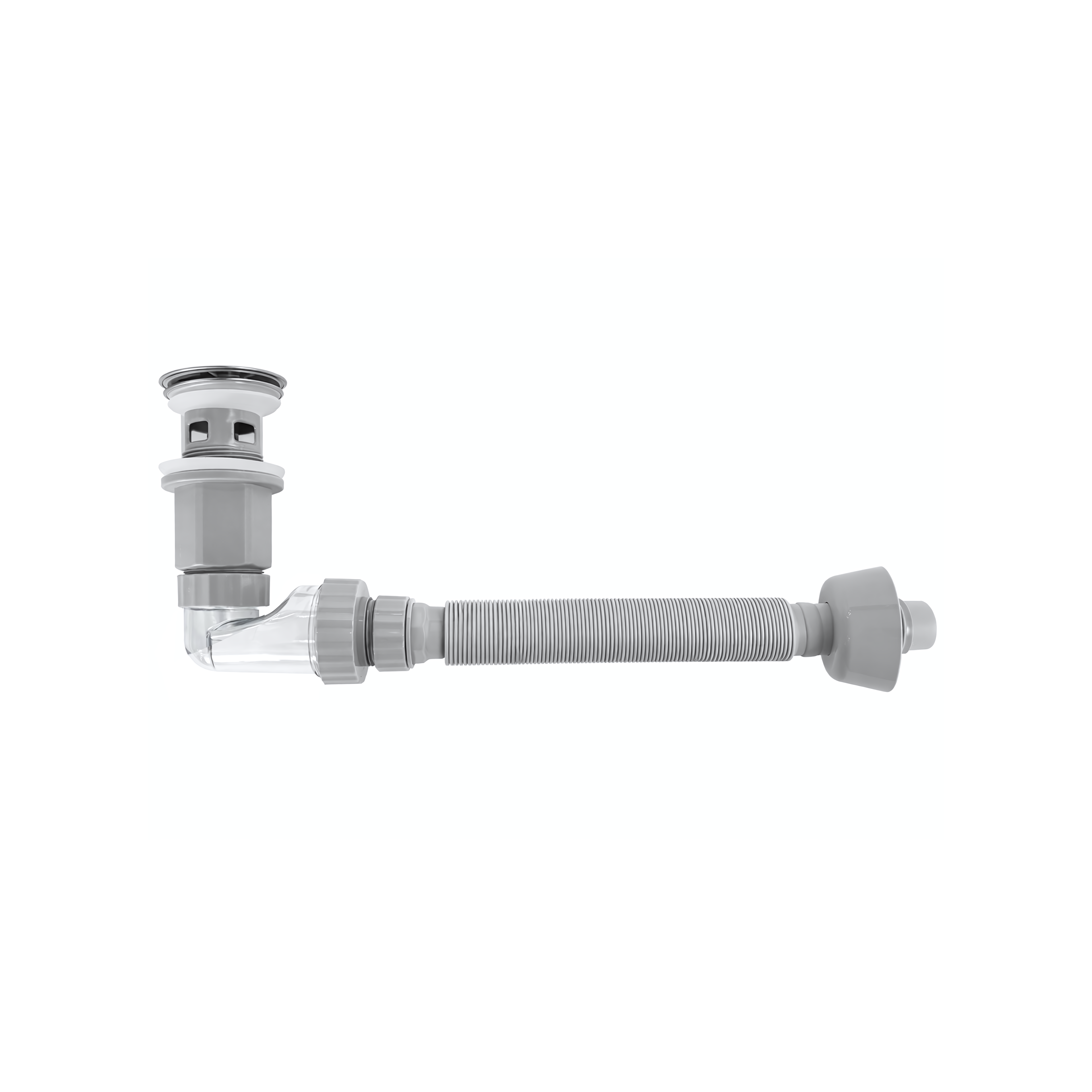 Washbasin siphon with click-clack drain REA Flow Chrome
