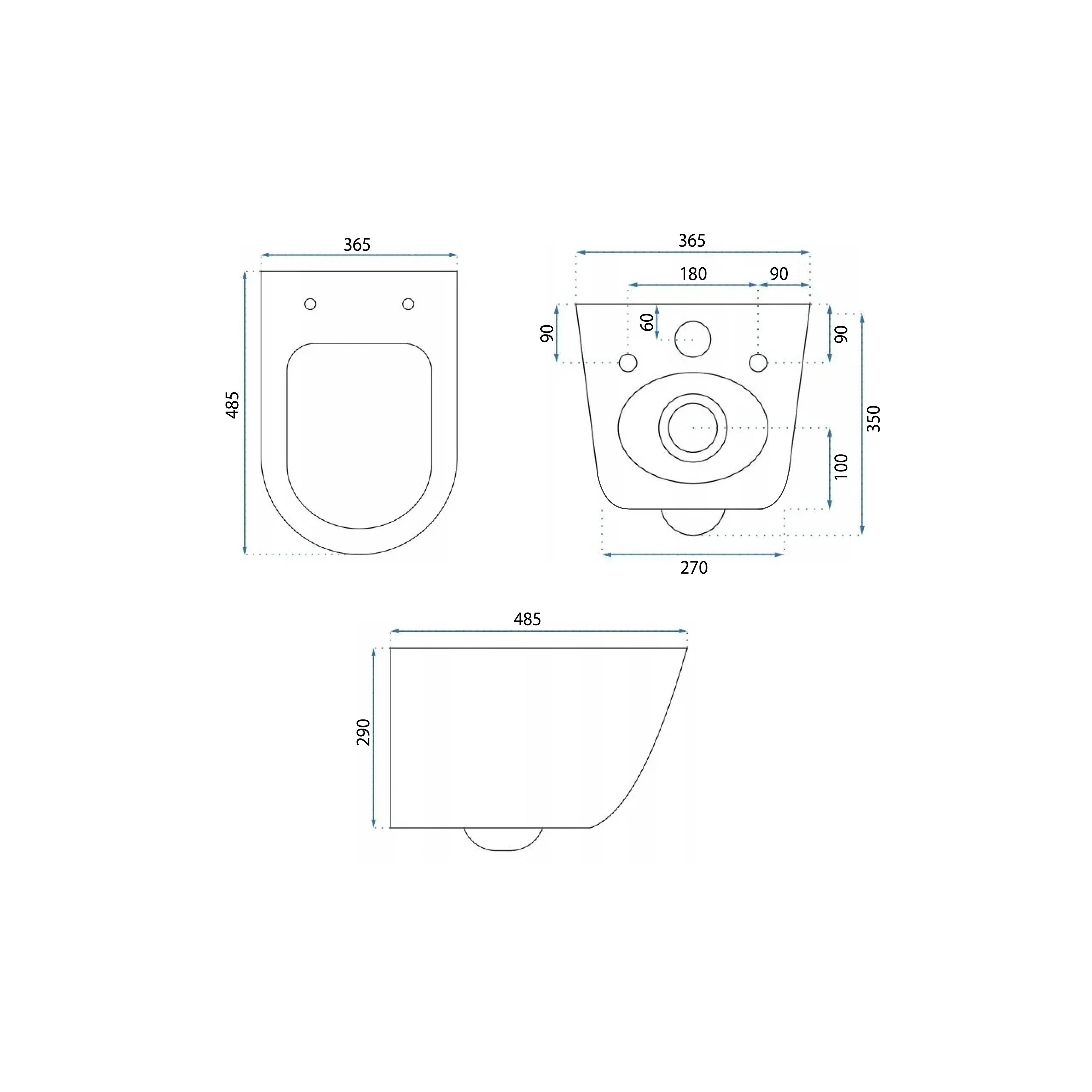 тоалетна чиния Rea Carlo Mini Tornado Rimless Flat Pro