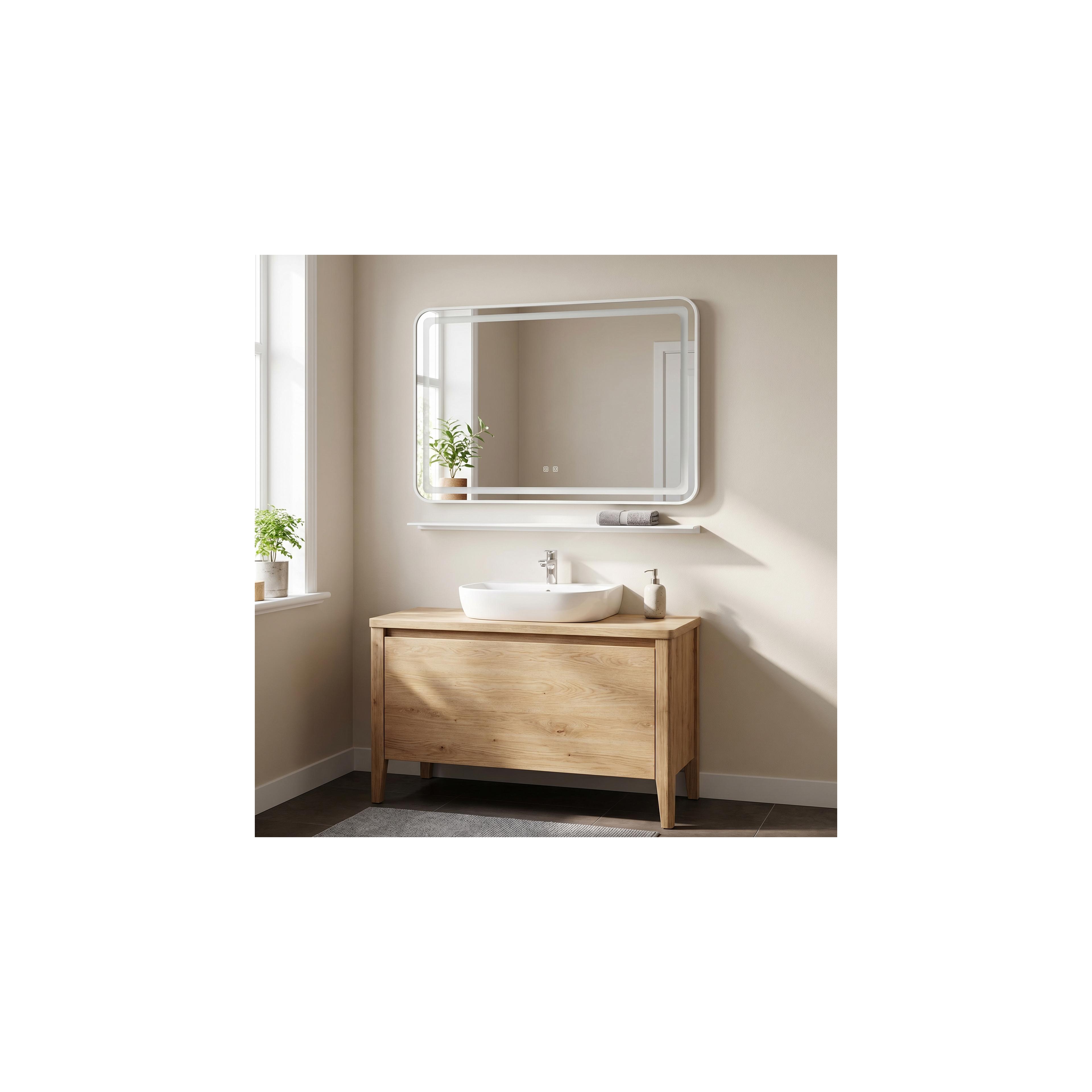 LED Wandspiegel mit Ablage 80x60 cm L-8060