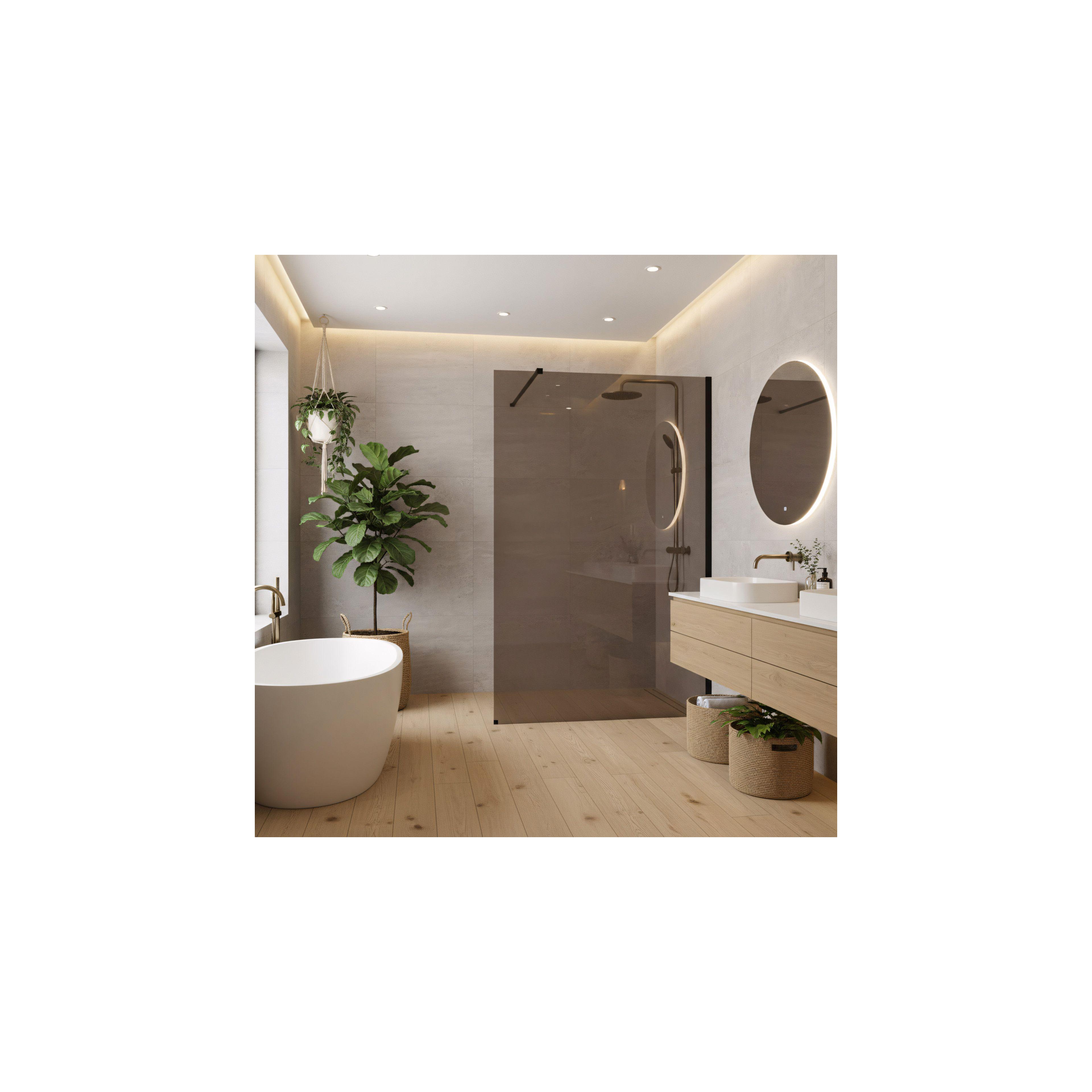 Kabina prysznicowa Walk-In Rea Flexi Brown / Black 130