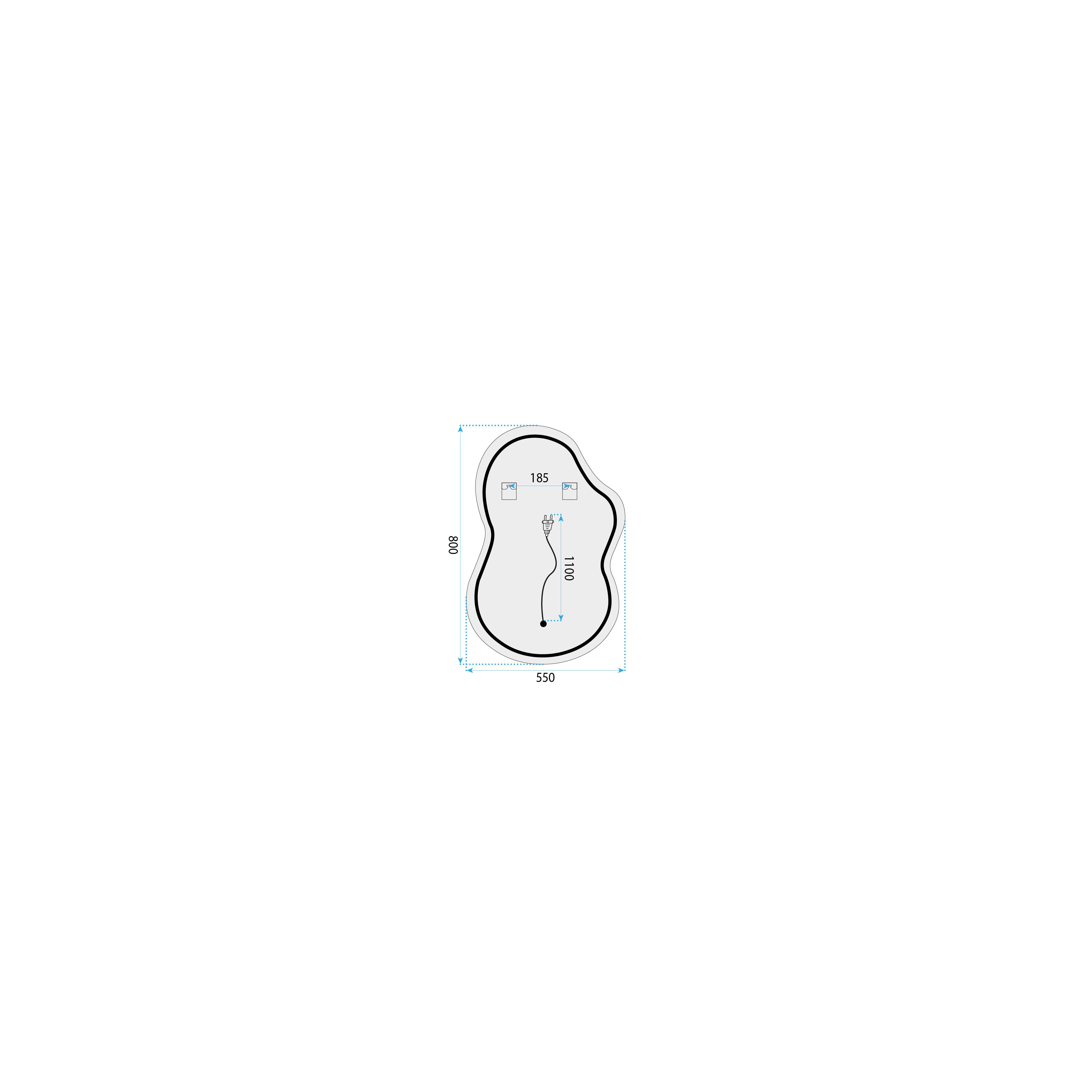 ΕΠΙΤΟΙΧΙΟΣ ΚΑΘΡΕΦΤΗΣ LED LED UNO DOUBLE 80x55 cm