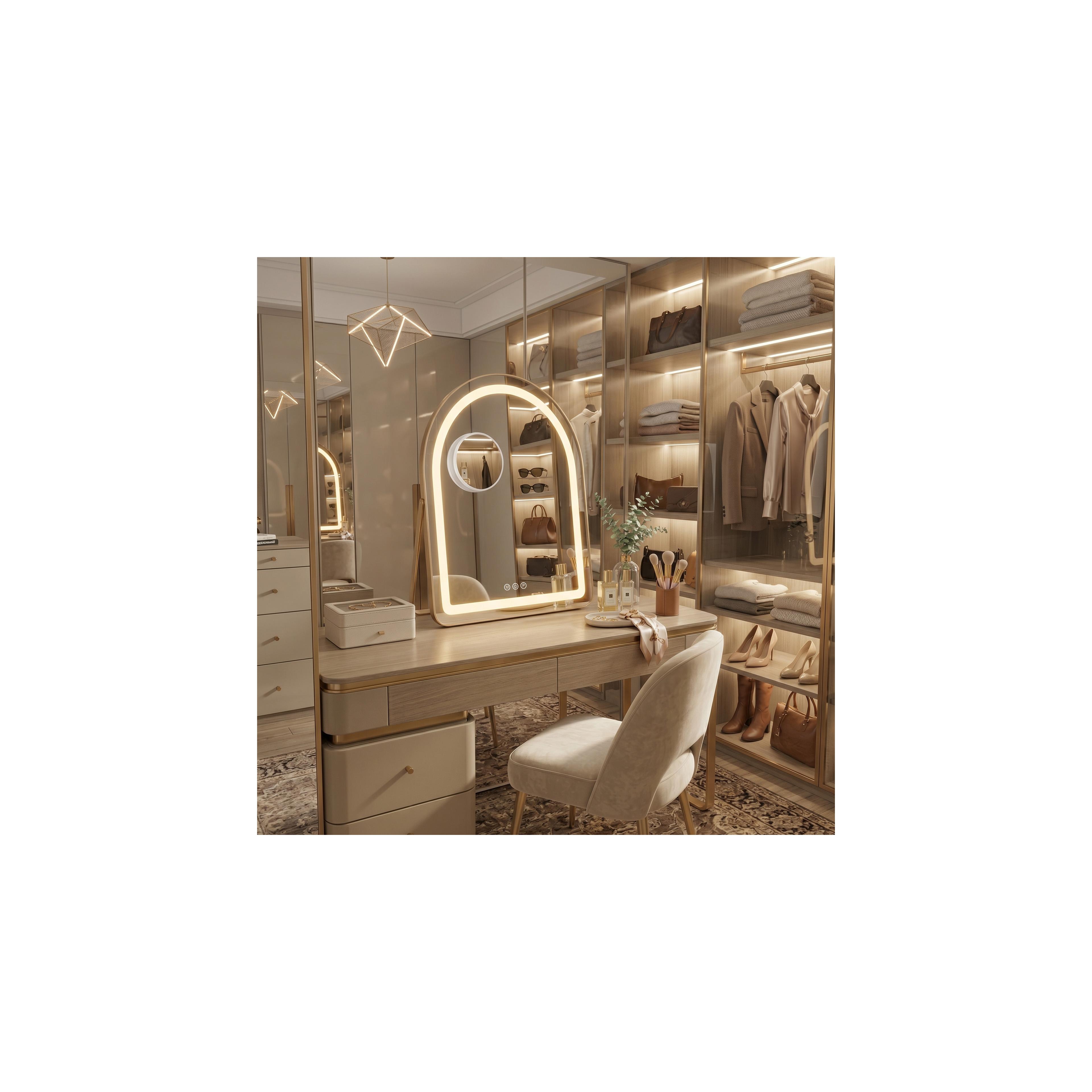 Mirror LED GLAM L.Gold 40x45cm
