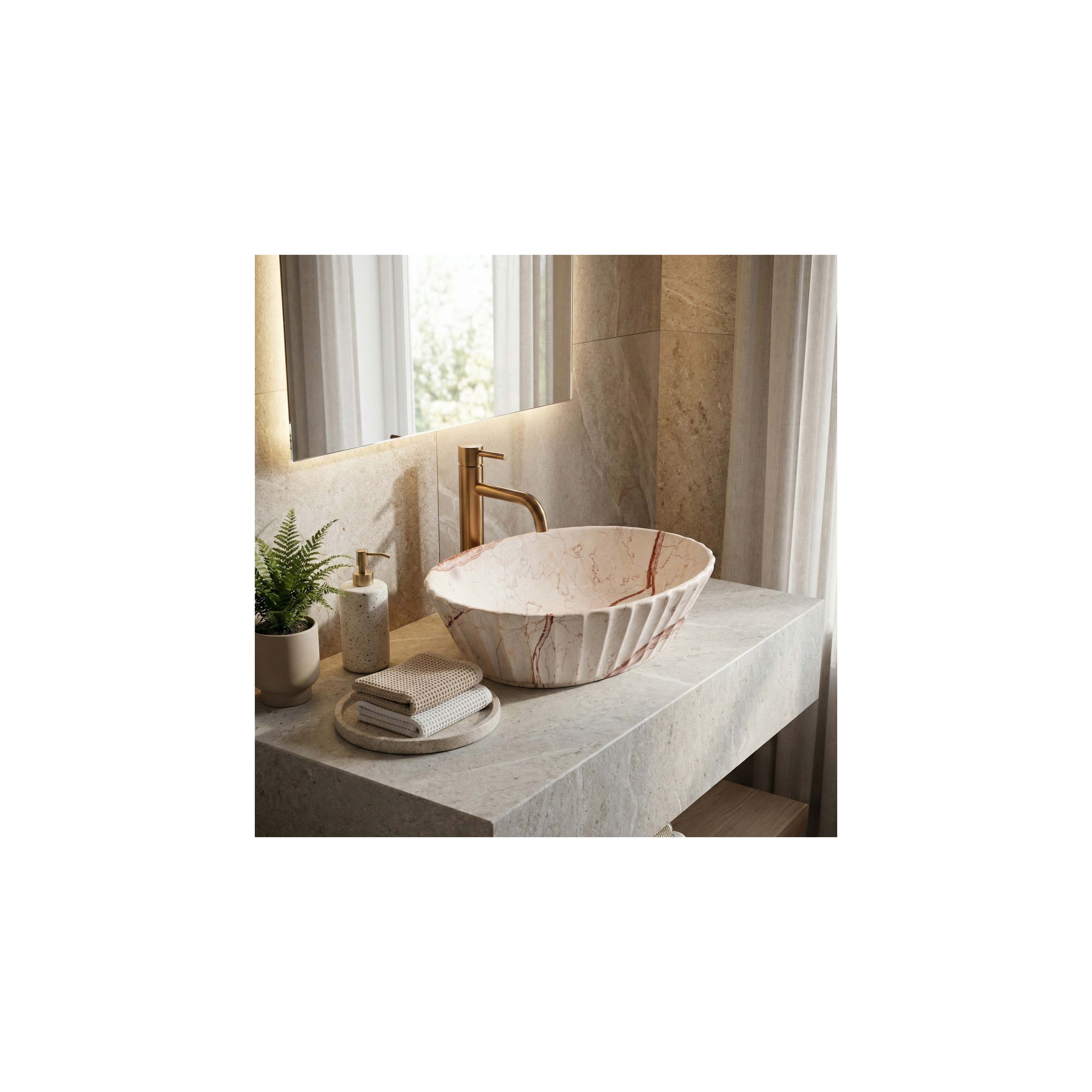 Νιπτήρας Rea Samanta Zen 49.5 x 38 x 13.5  εκ.