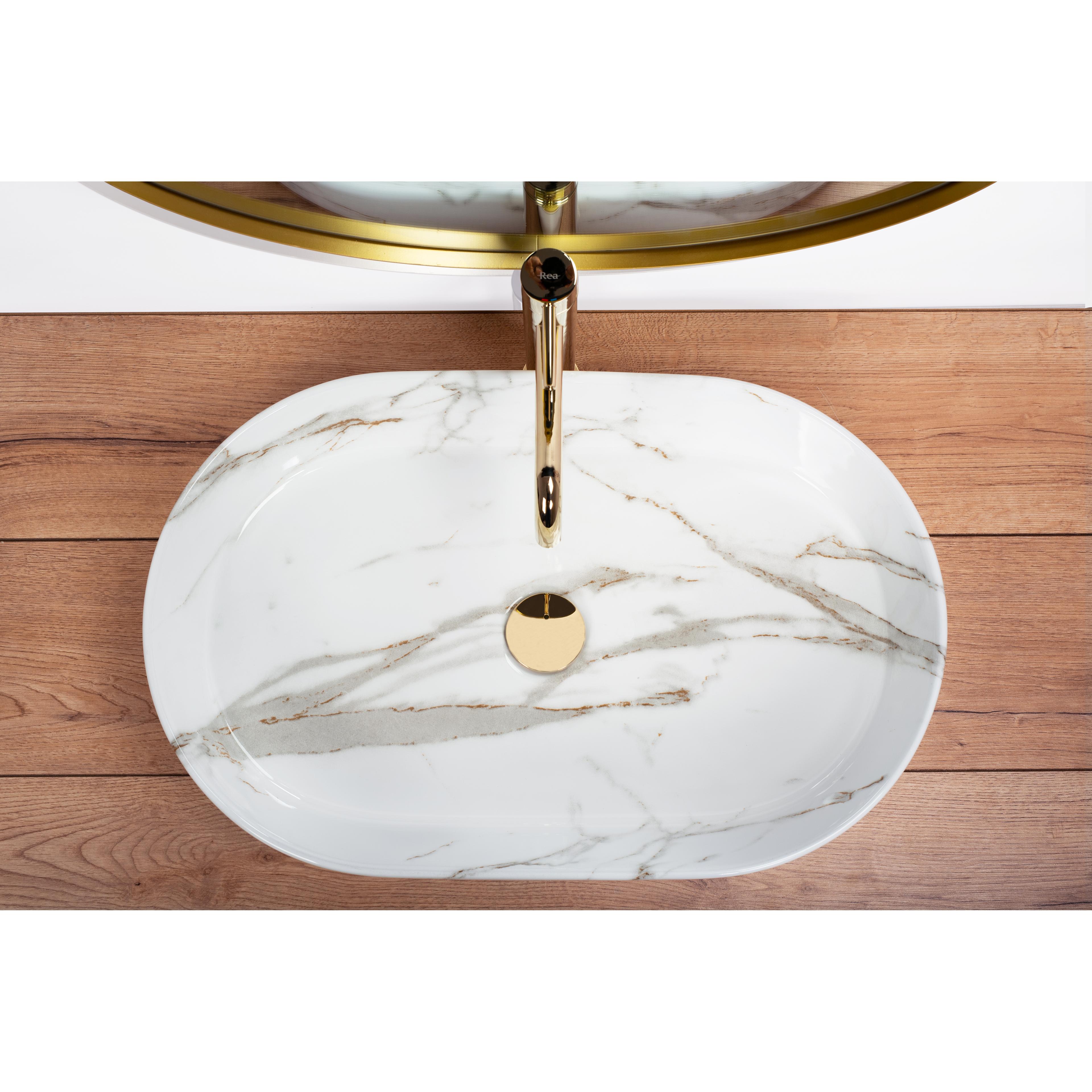 Ceramic Countertop Basin Rea Nadia Shiny Aiax