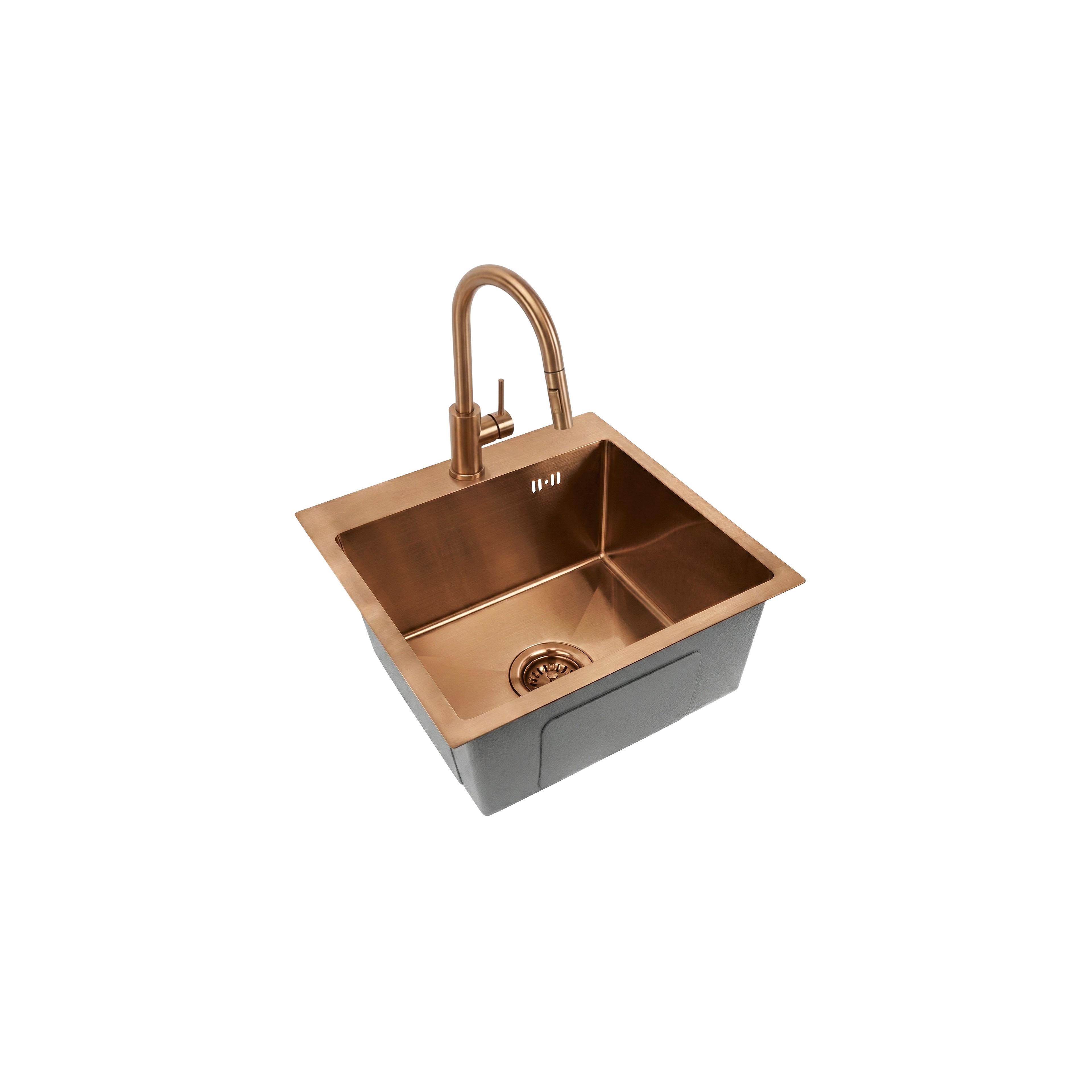 Évier en acier Leo 40 BRUSH COPPER