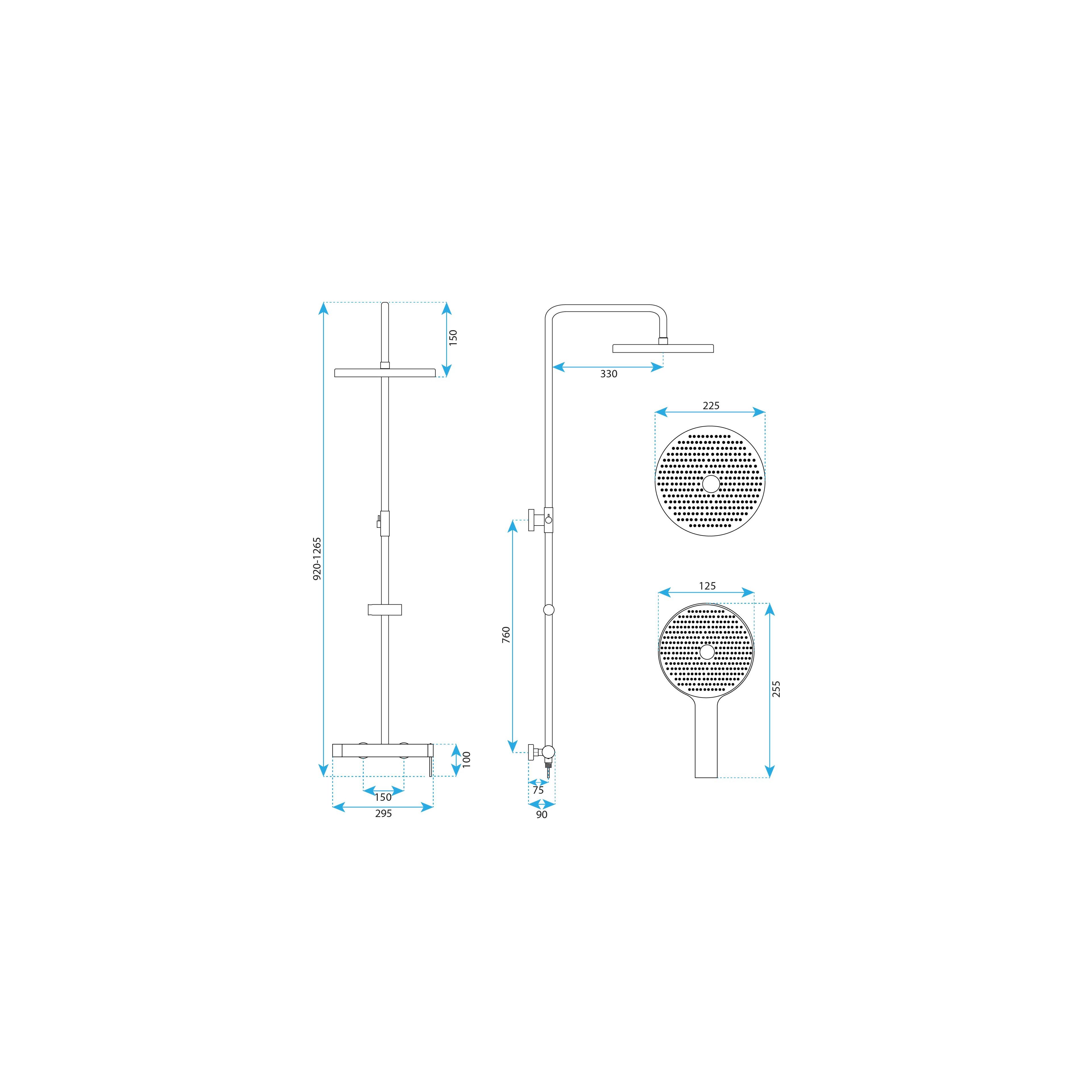 Shower set Rea Rivo Brush Nickel