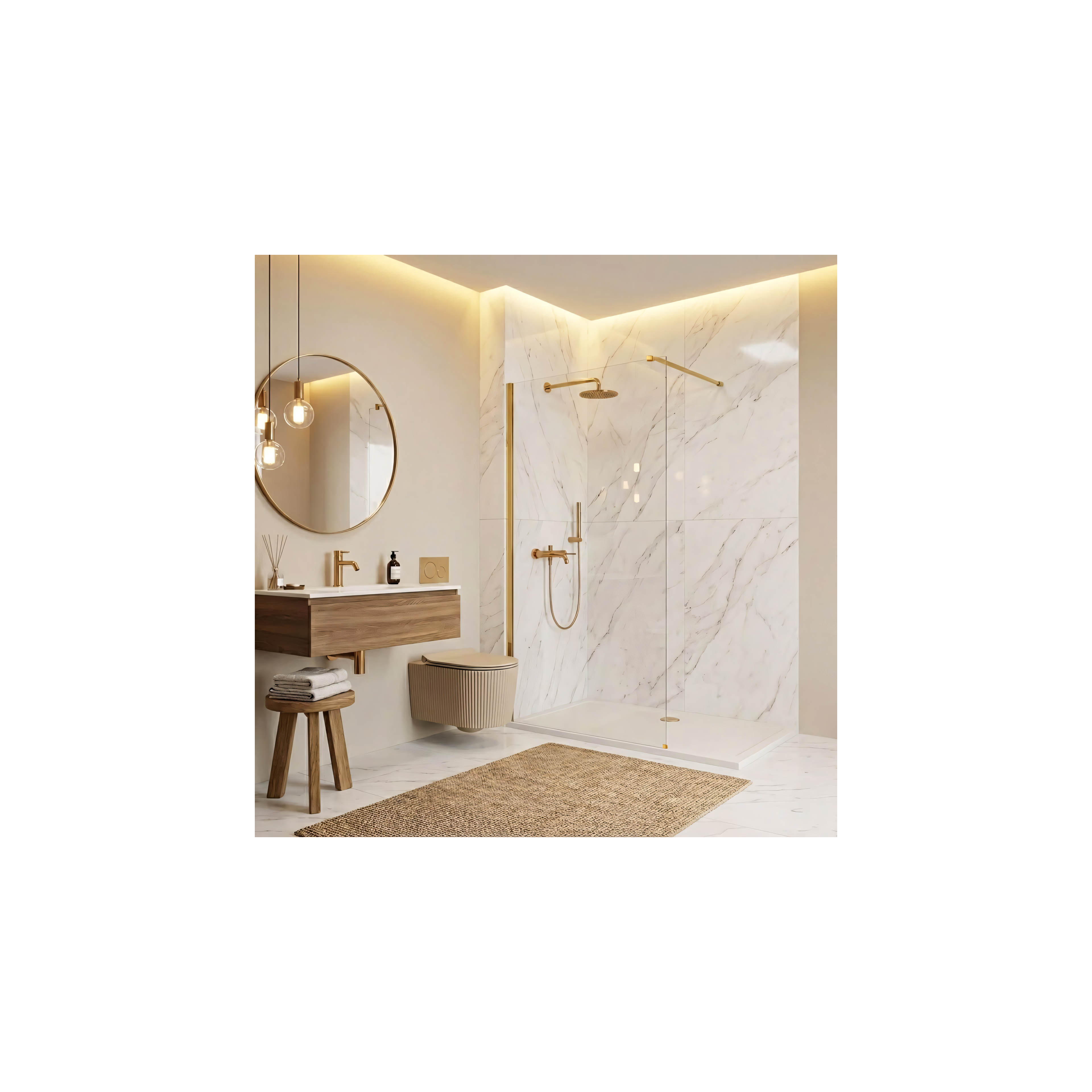 Paroi de douche Rea Flexi Transparent / Gold 70