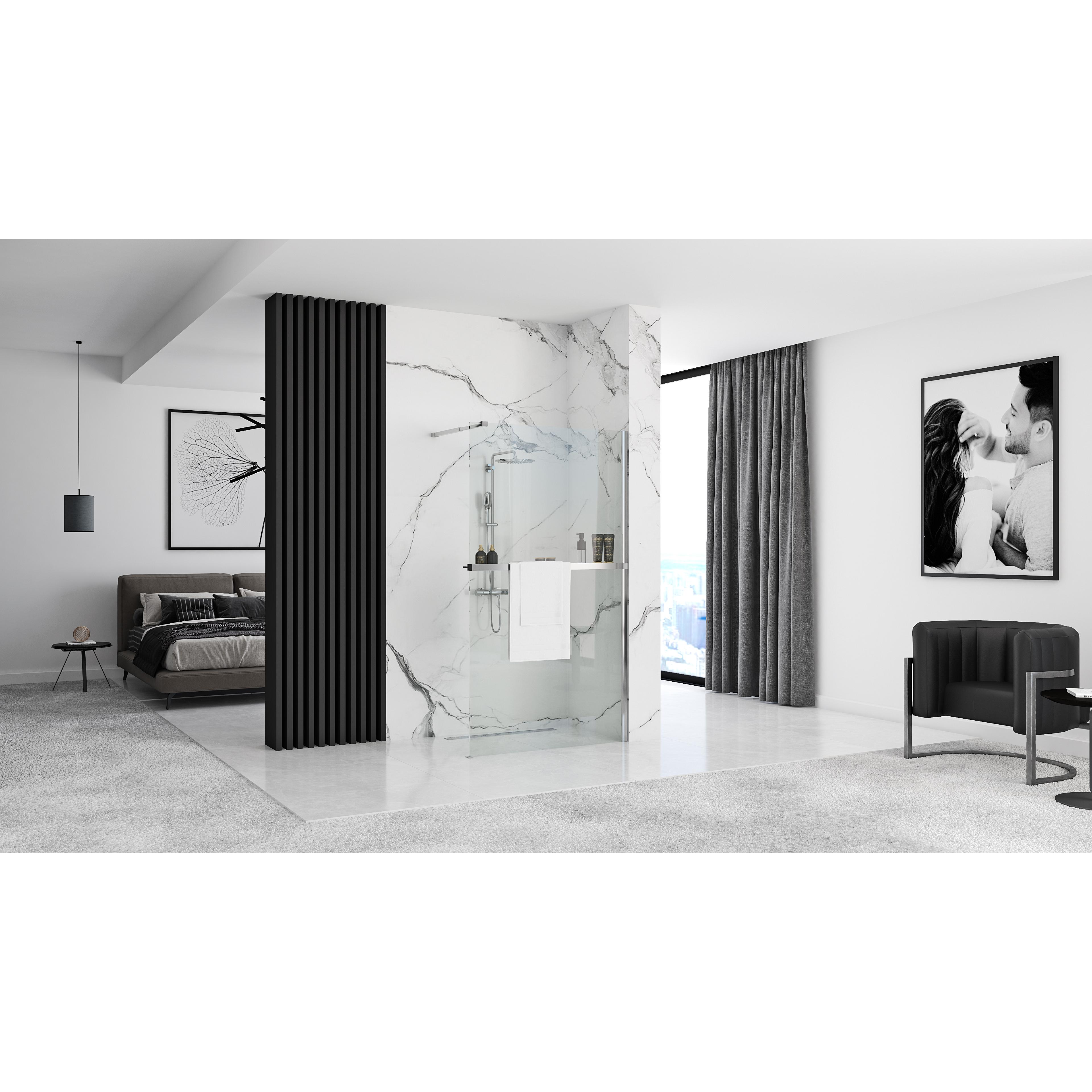 Parete doccia Rea Aero N 70 Transparent mensola EVO